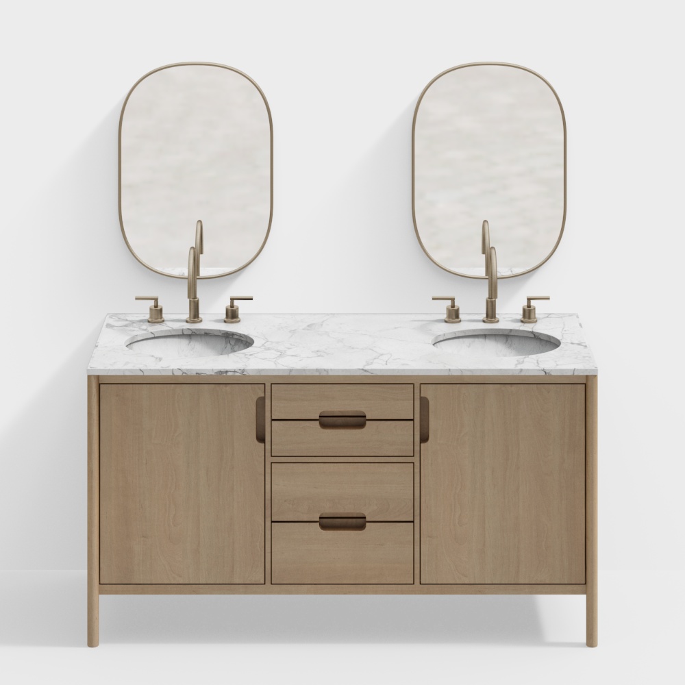 Light luxury bathroom cabinet bathroom cabinet sink3D模型