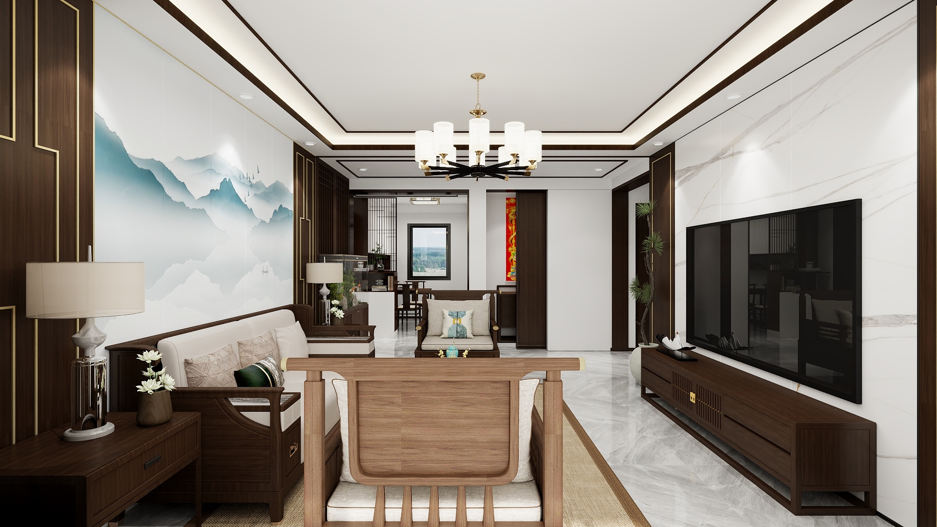 柳渡-映月园新中式-装修设计方案