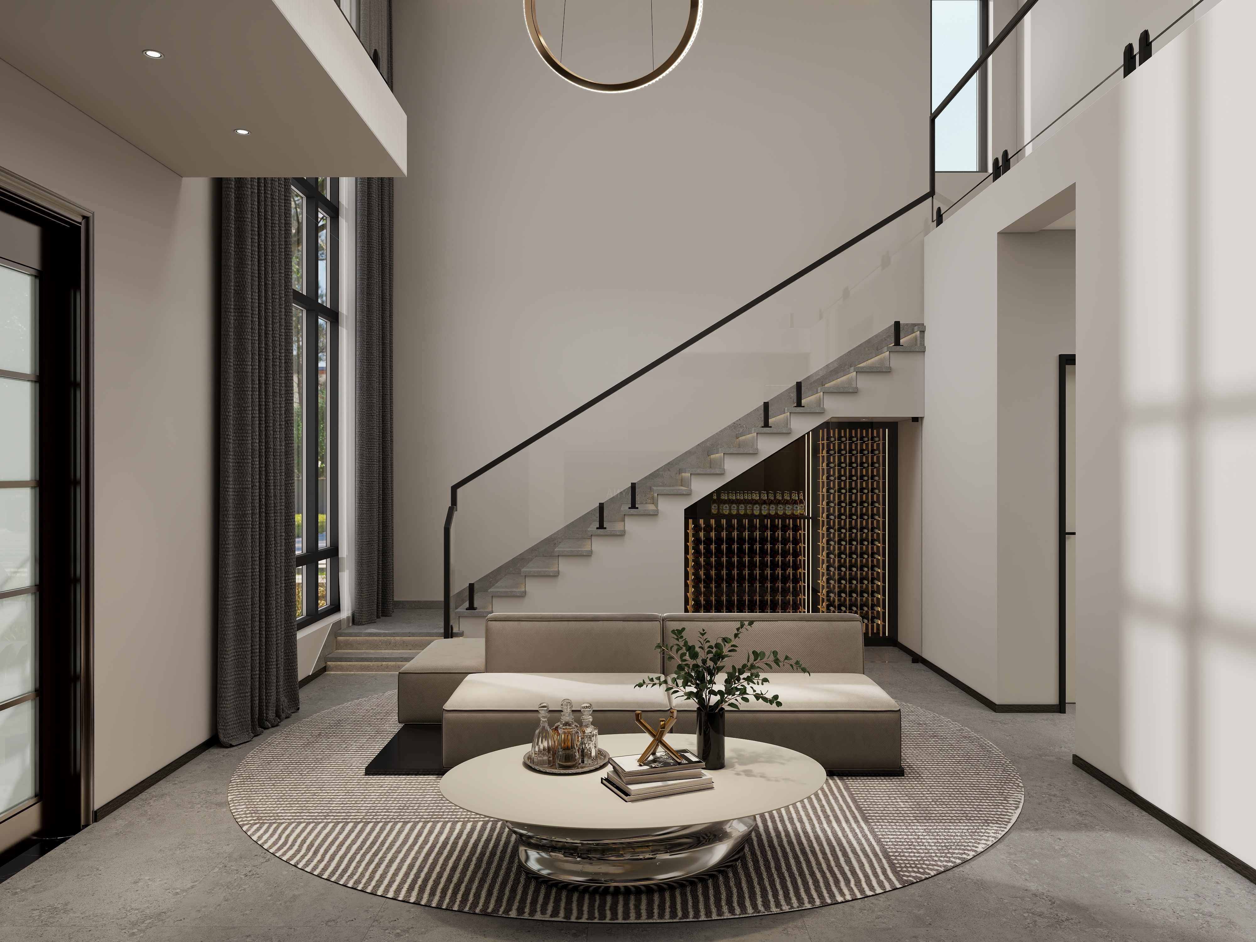 全案设计师L念-刘亮私人别墅-黑白灰-装修设计方案