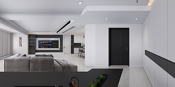 全案设计-马家俊-现代极简黑白灰-装修设计方案