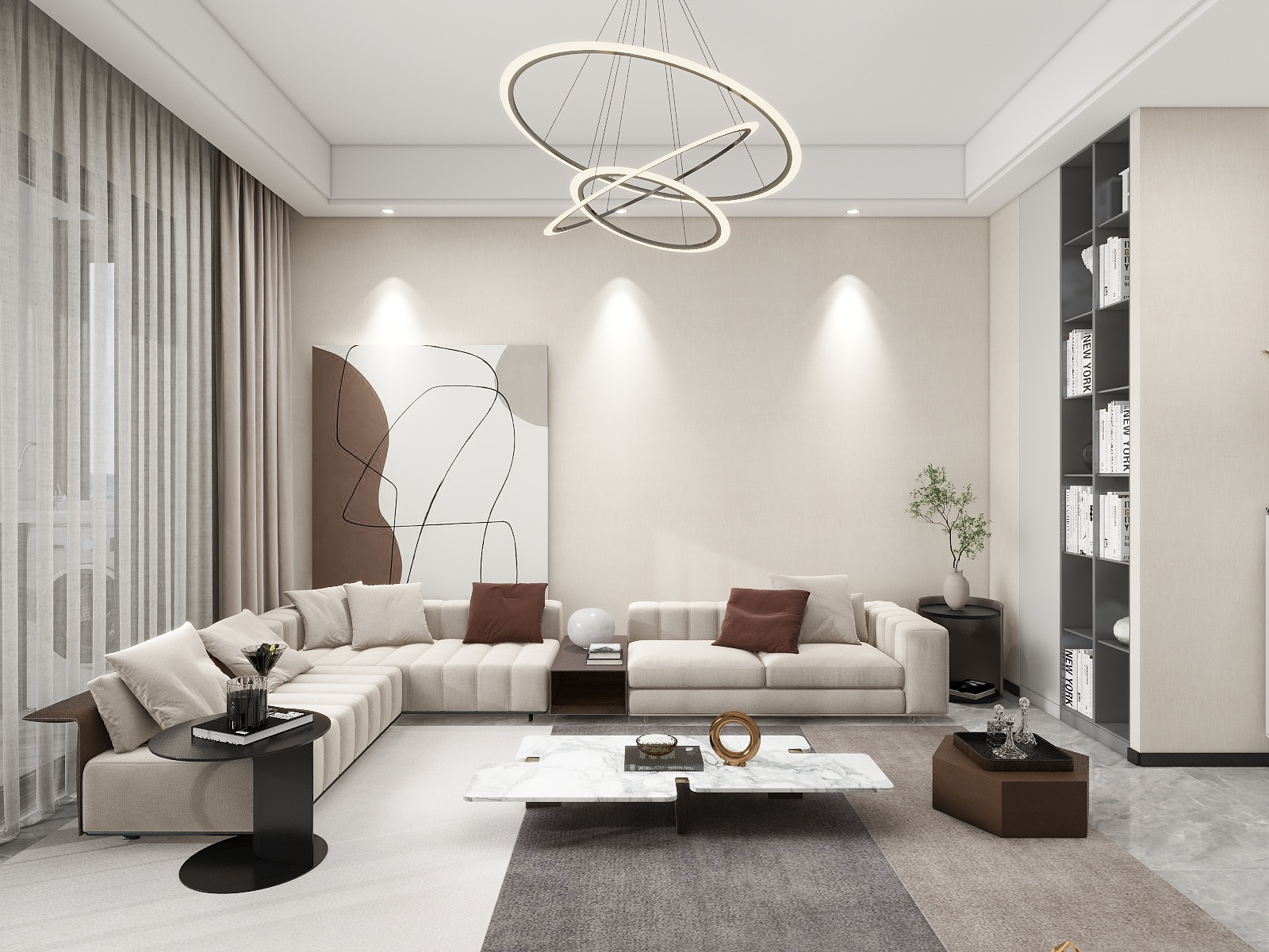 q七七q-现代奶油风-装修设计方案