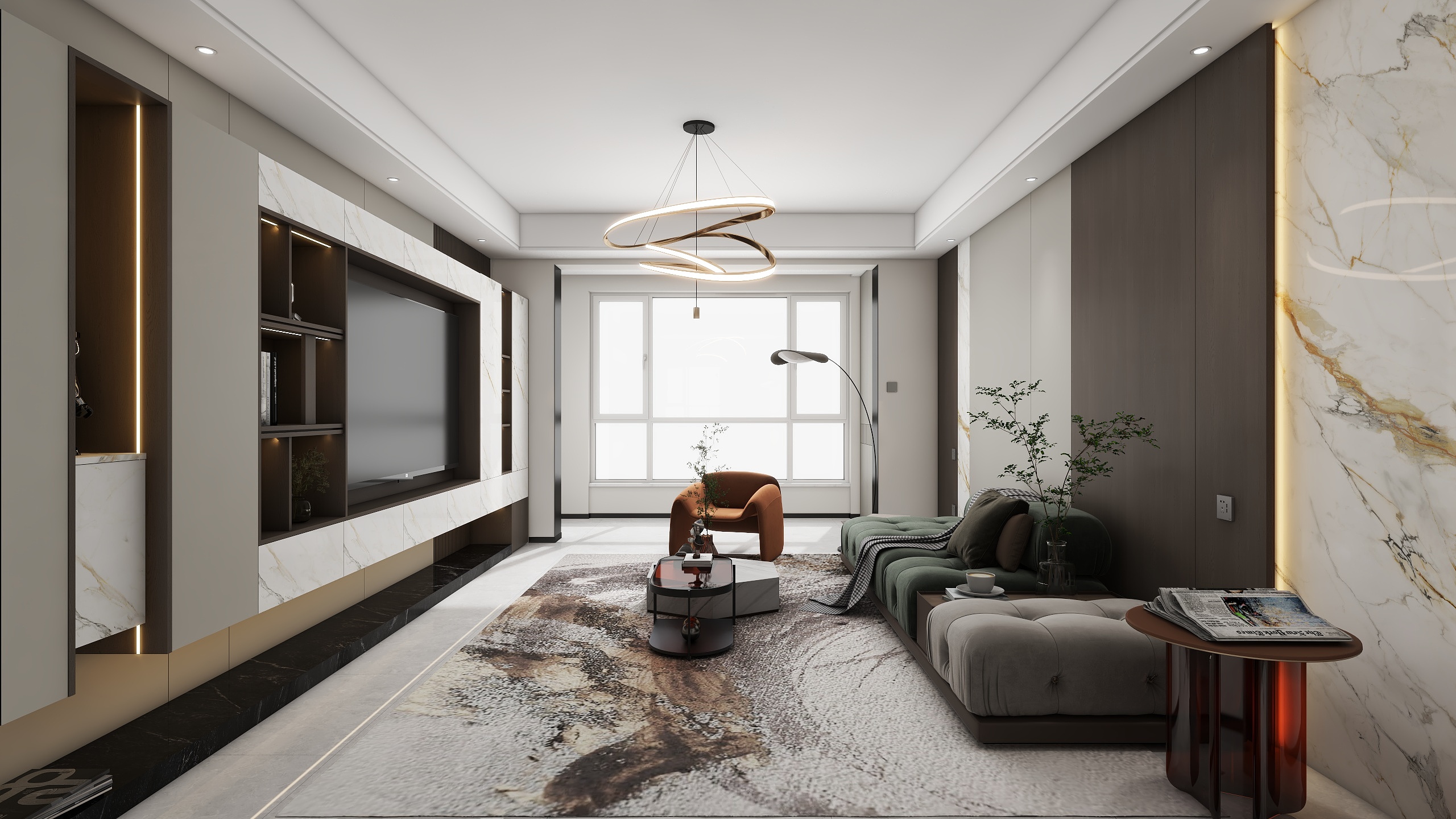 ONE丨DESIGN丨刘辰尧-豪门府邸130㎡3室-装修设计方案