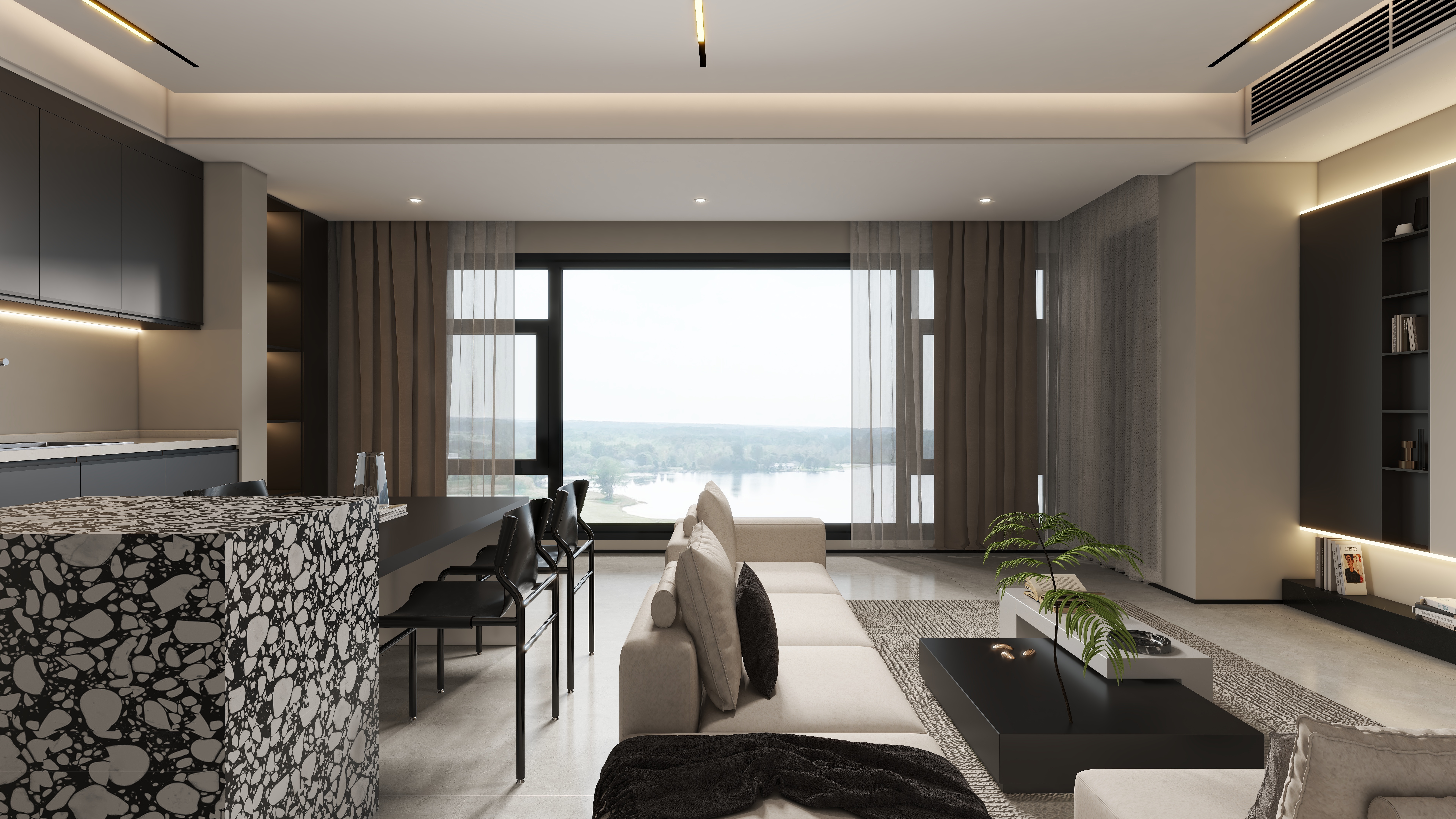 上海华锋国际设计工作室李锋-艾斯顿装饰设计（绿地r4洋）意式极简-装修设计方案