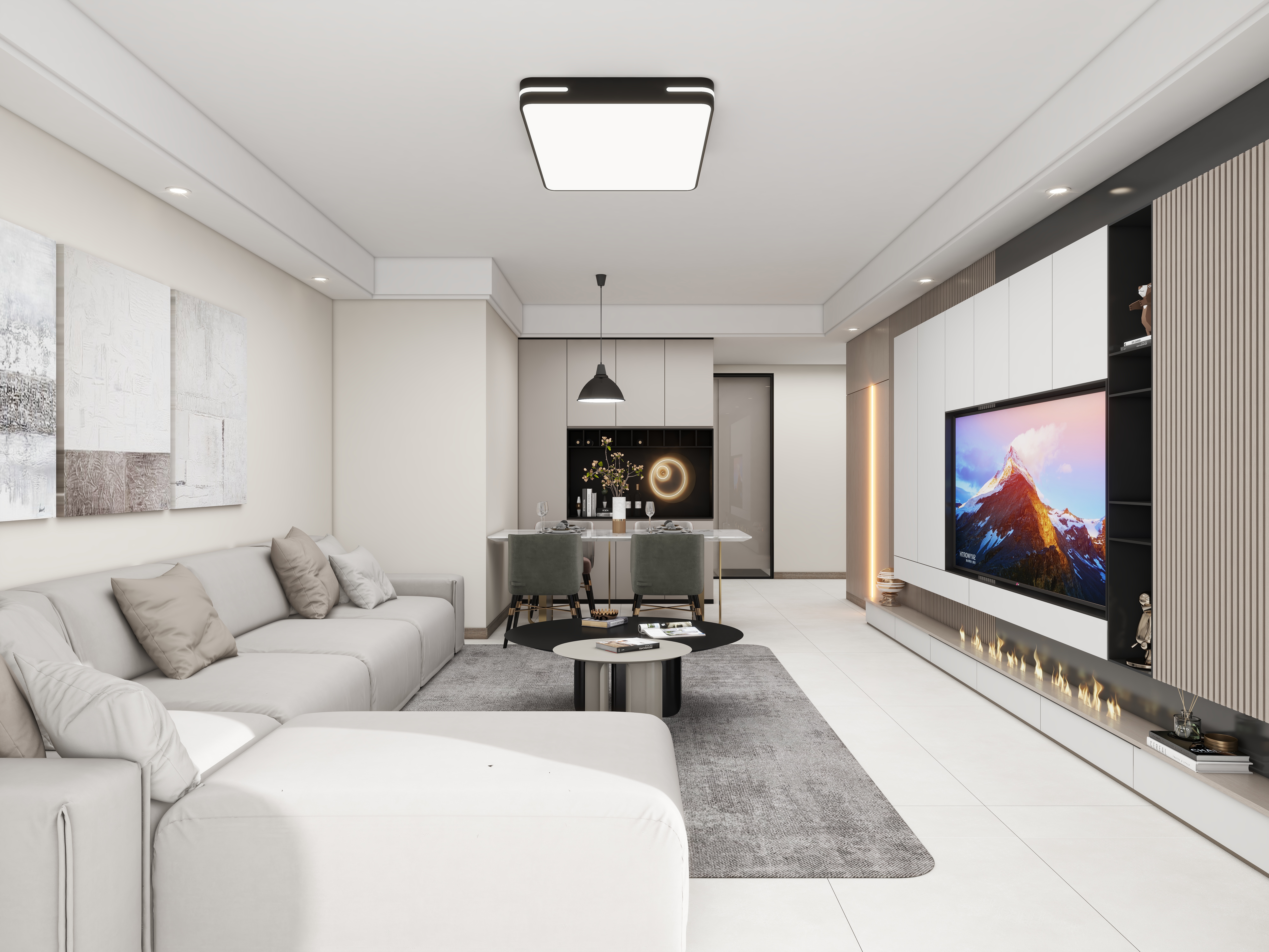 壹诺设计工作室-138㎡4室-现代简约装修效果图