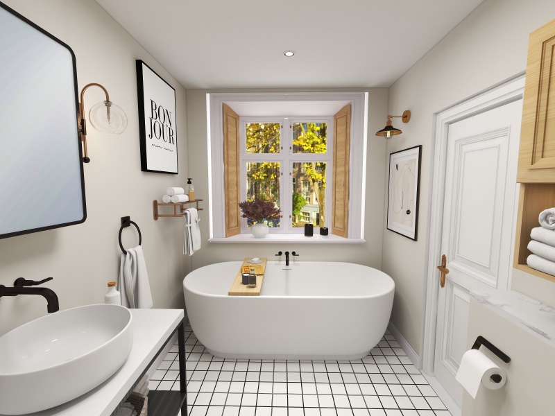 Modern Minimalist Bathroom with Simple Decor