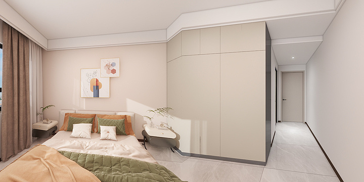 室内设计大帅哥-壹号公馆效果图暖色调-装修设计方案