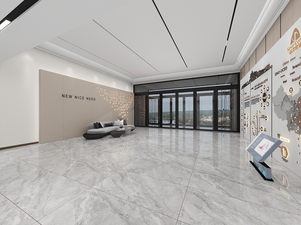 多杰白玛-联邦质检中心门厅效果图-装修设计方案