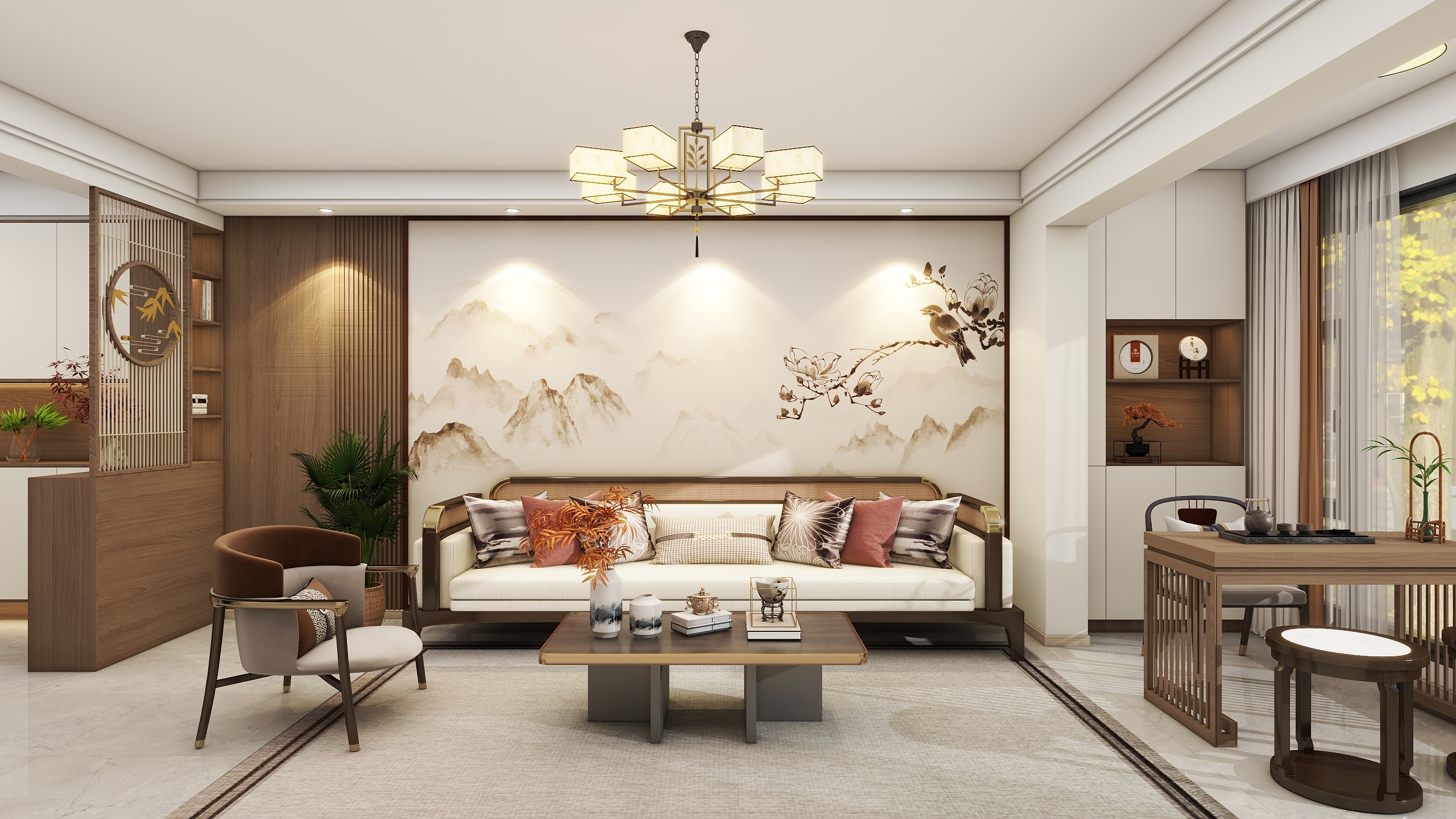 Mr.和-设计-新中式（客餐厅设计）-装修设计方案