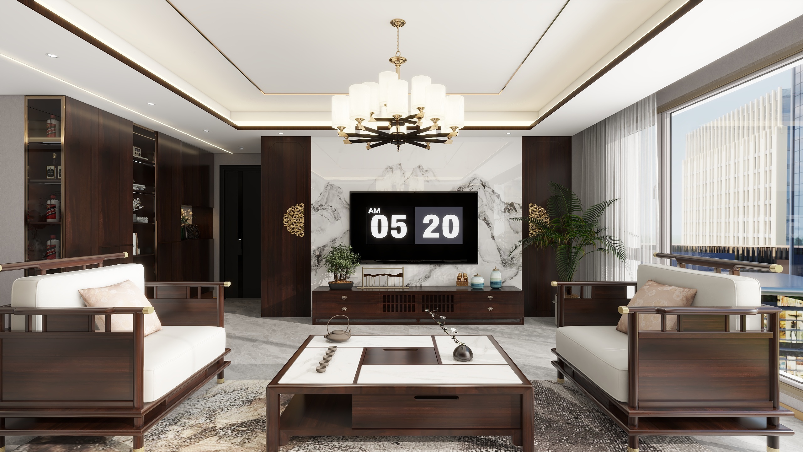 尚欧建筑装饰-万邦悦府3期127㎡新中式-装修设计方案