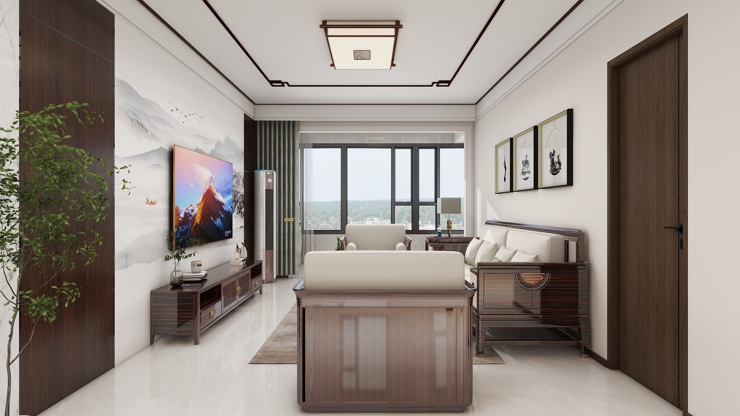 冠堂装饰顾轲设计-鑫星127平新中式-装修设计方案