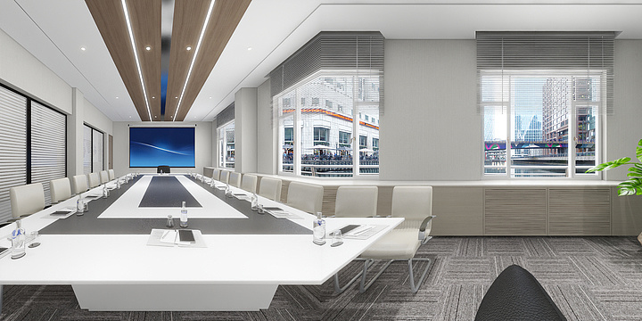 王国瑞-长春办公楼效果图-大堂-装修设计方案