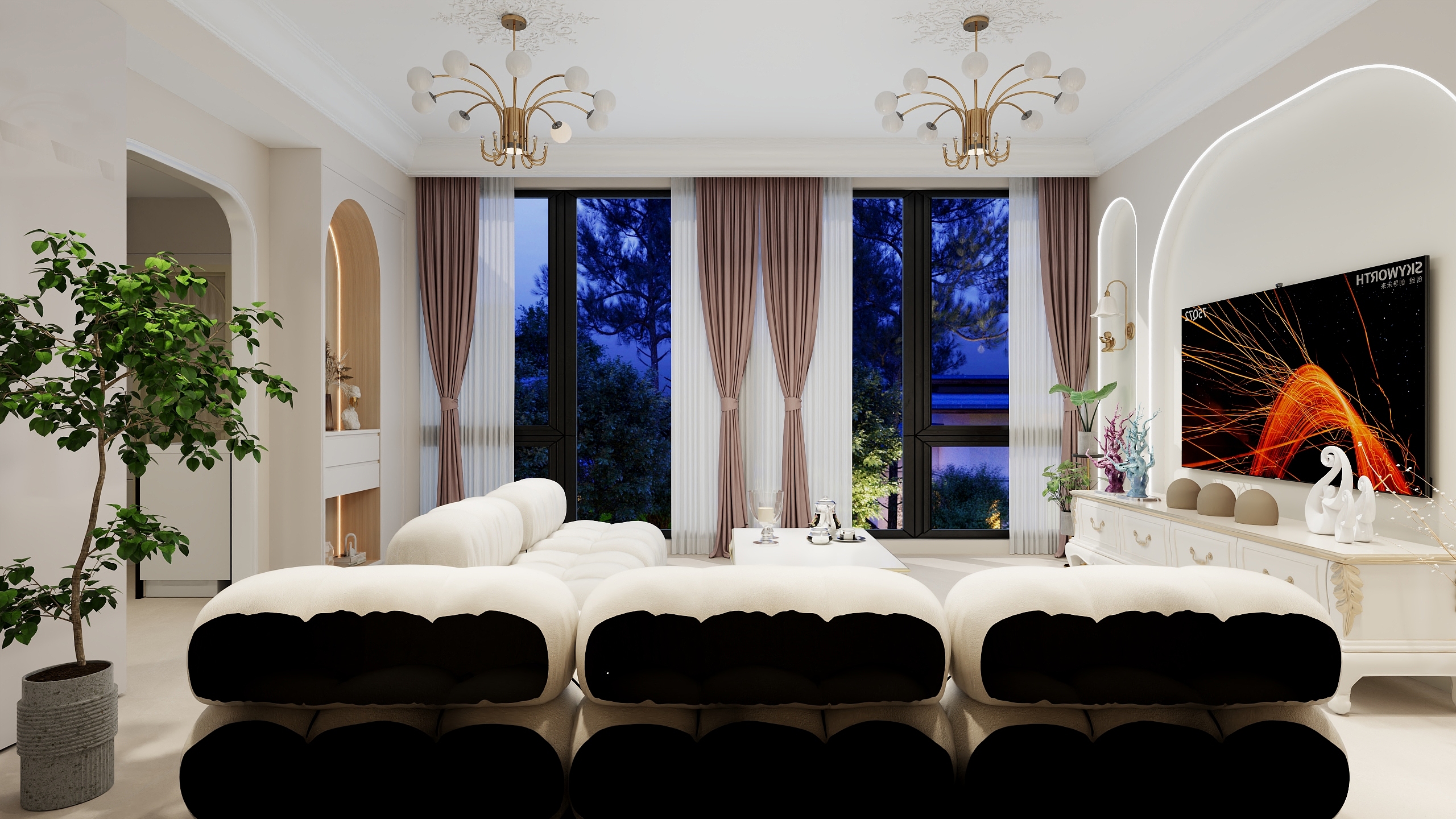 装修设计师凌子-水天花月-兰亭墅营销中心-装修设计方案