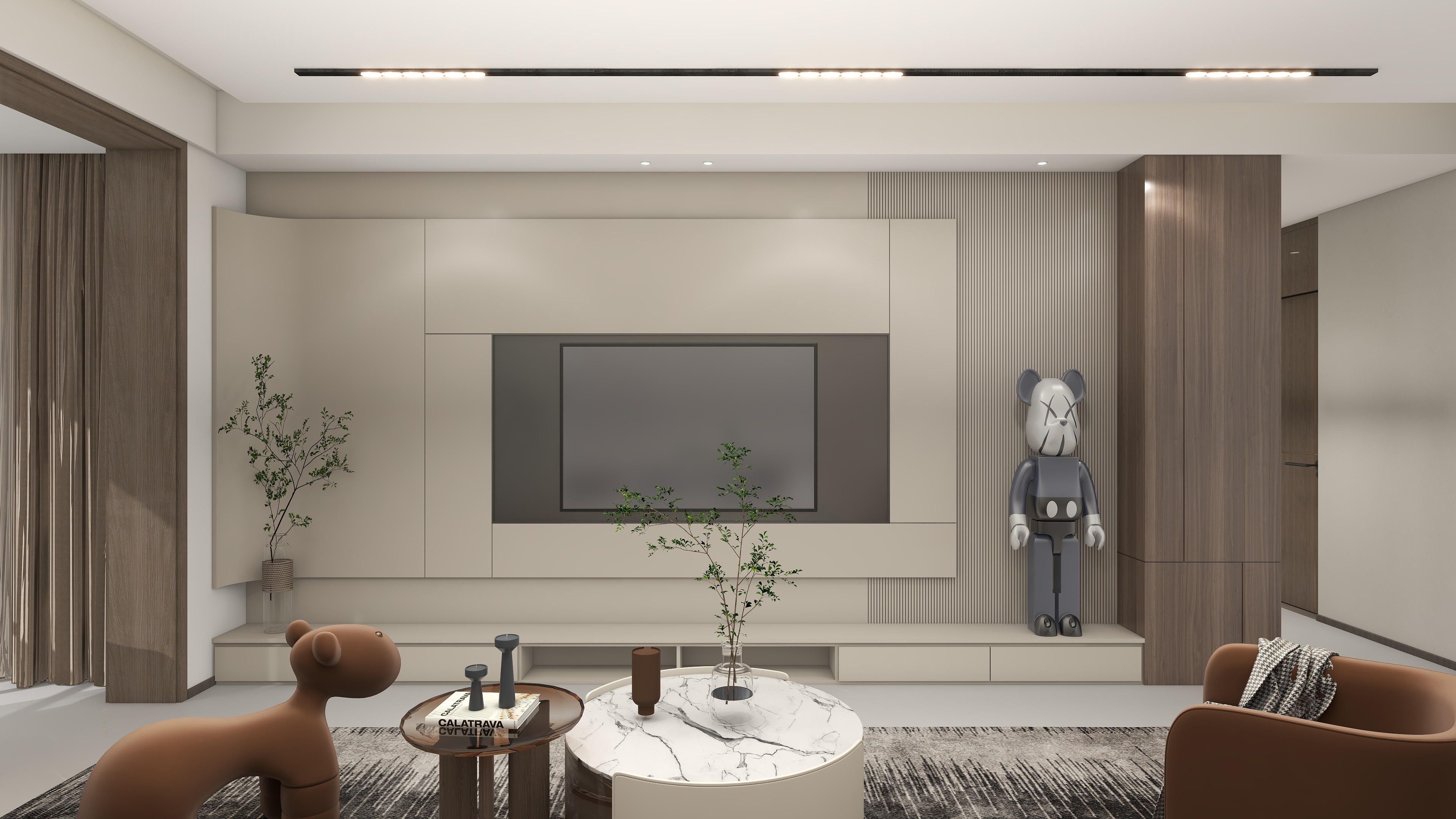 上海华锋国际设计工作室李锋-现代简约四居室-装修设计方案