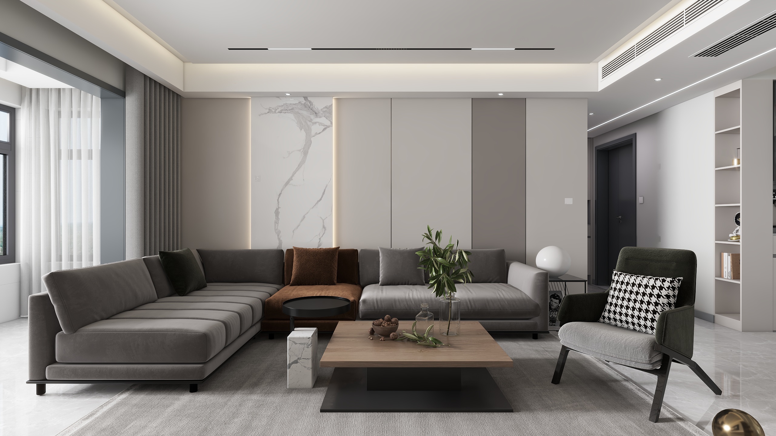 零海拔丨全案设计-岭秀崎居小区116㎡3室装修效果图