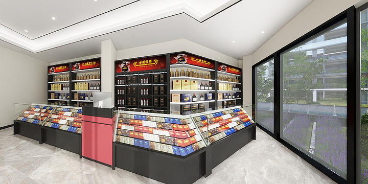 xzhuan-烟酒店铺效果图-装修设计方案