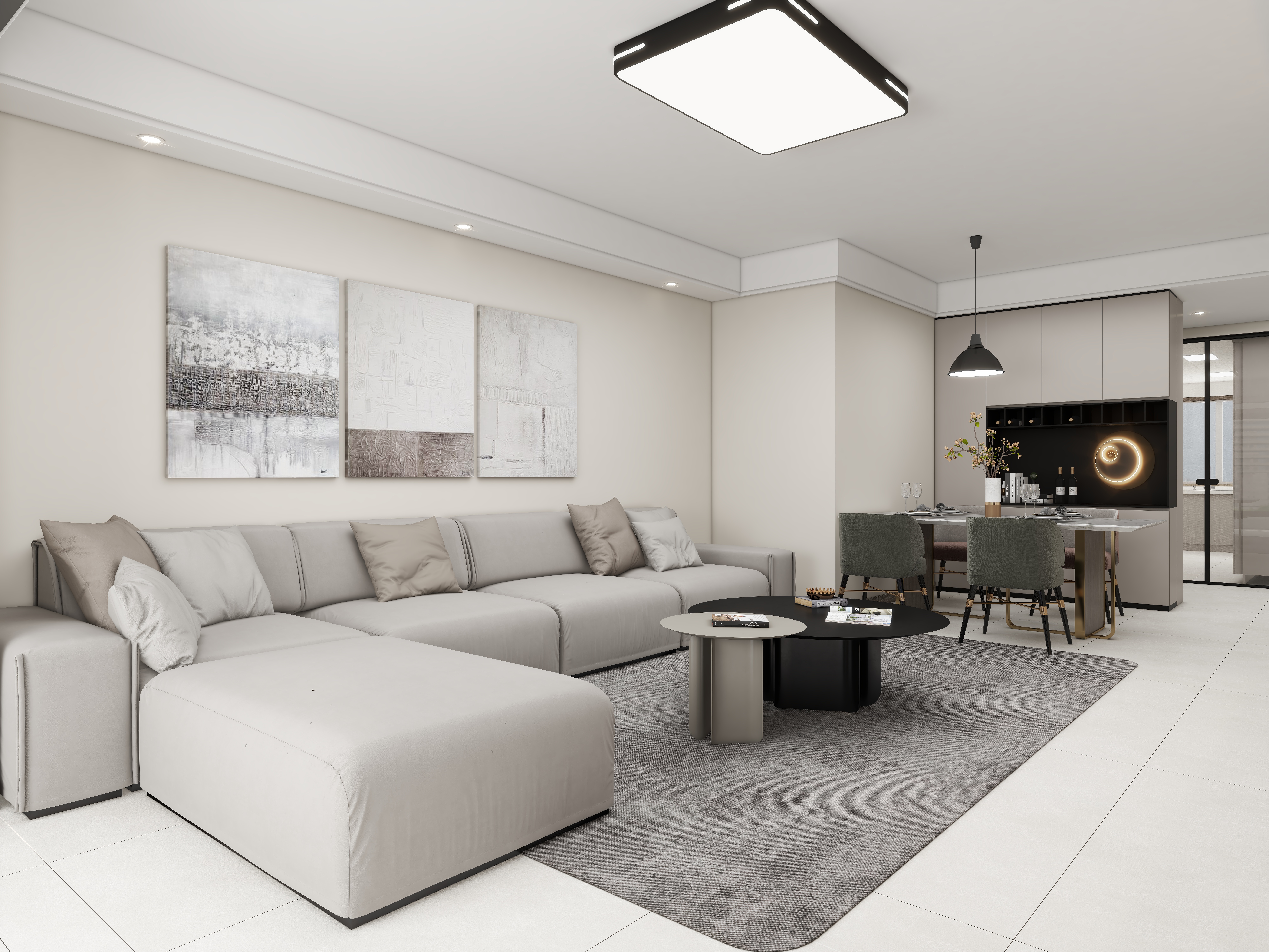 壹诺设计工作室-138㎡4室-现代简约装修效果图