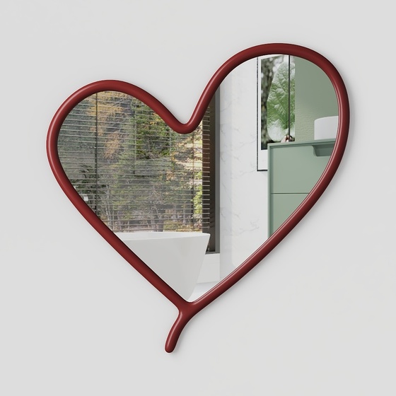 Modern heart-shaped decorative mirror