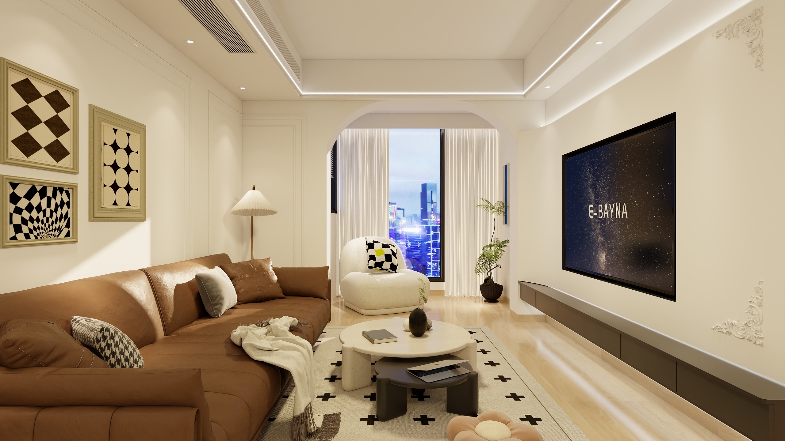 美吉尔设计-保利大都汇-100平奶油轻美式-装修设计方案