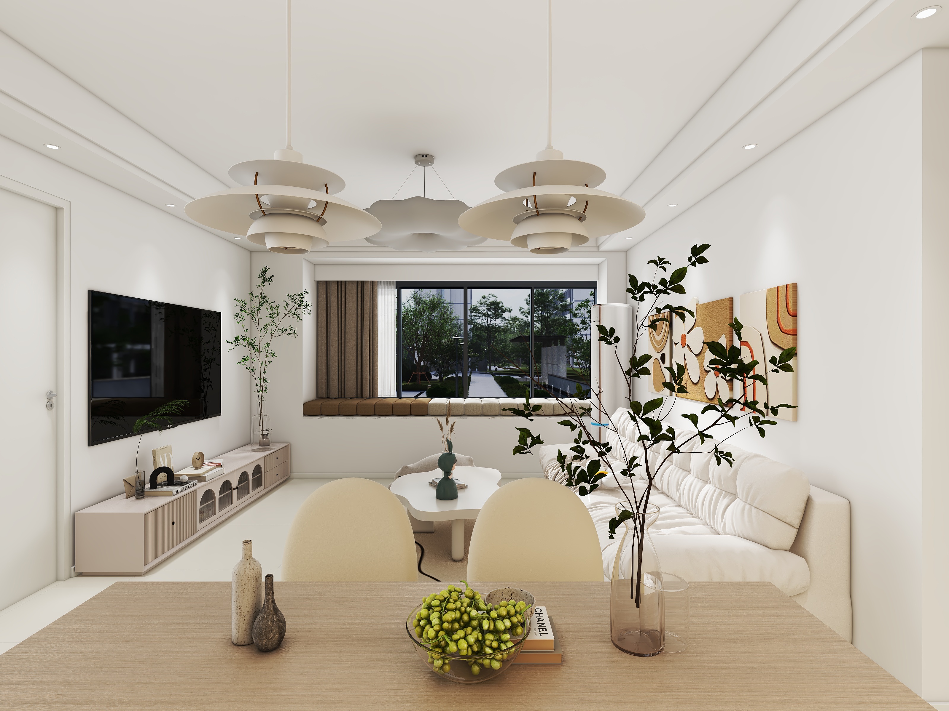 小何宝贝-95㎡3室奶油风-装修设计方案