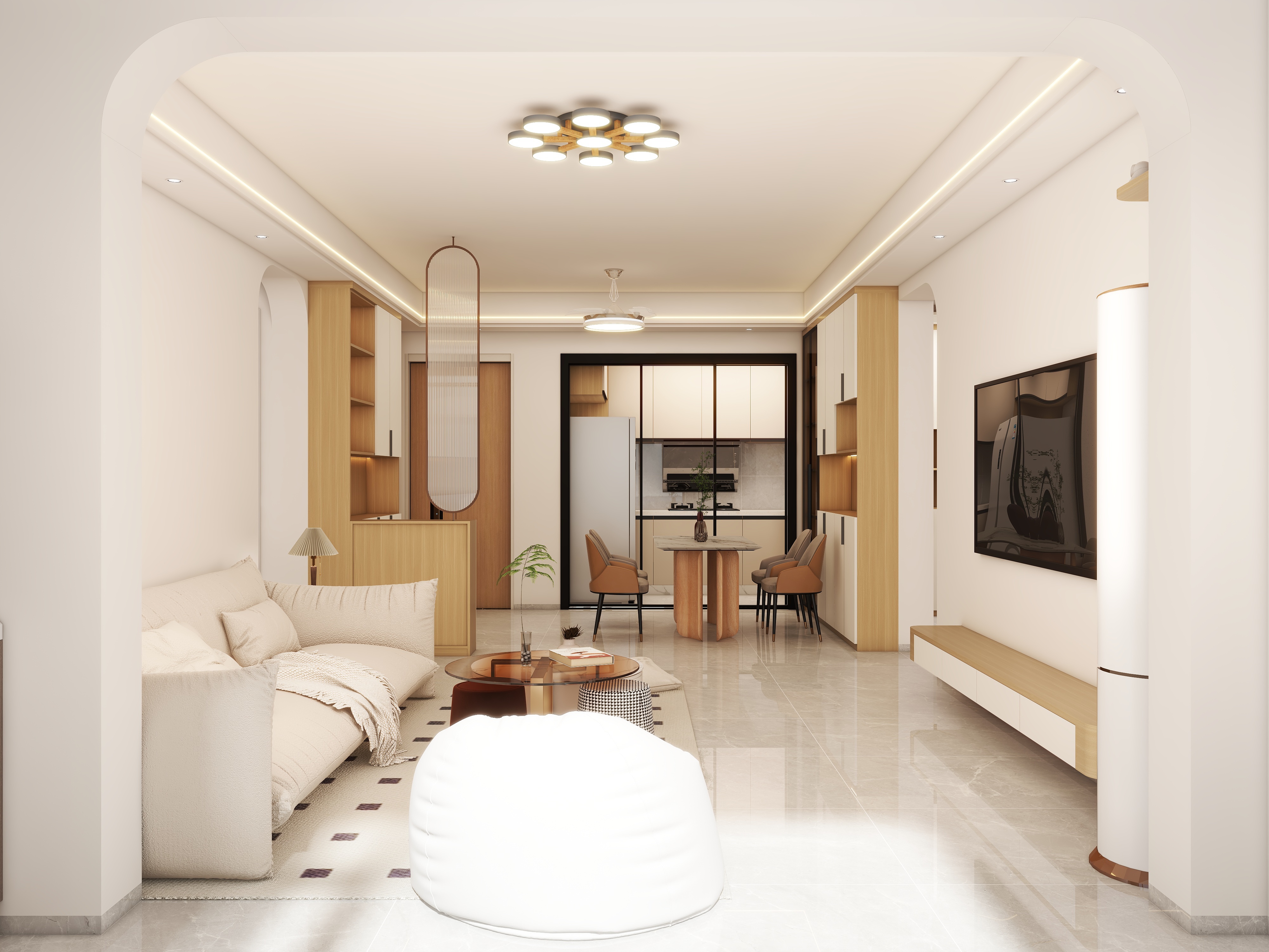 (QM丨DESIGN)-奶油风100㎡3室-装修设计方案