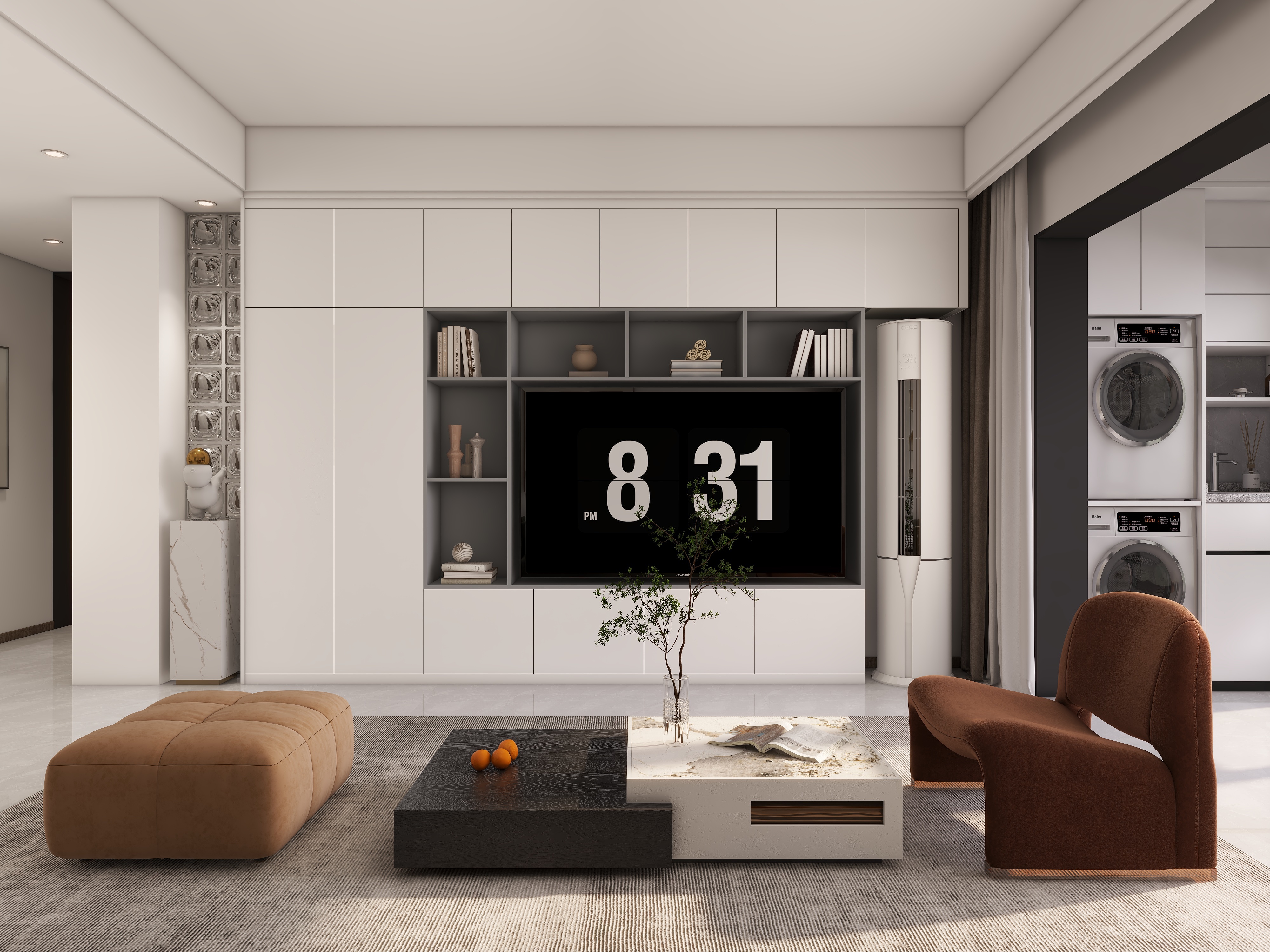 沐光|知行视觉设计工作室-阿东-现代简约  3房2厅110平装修效果图