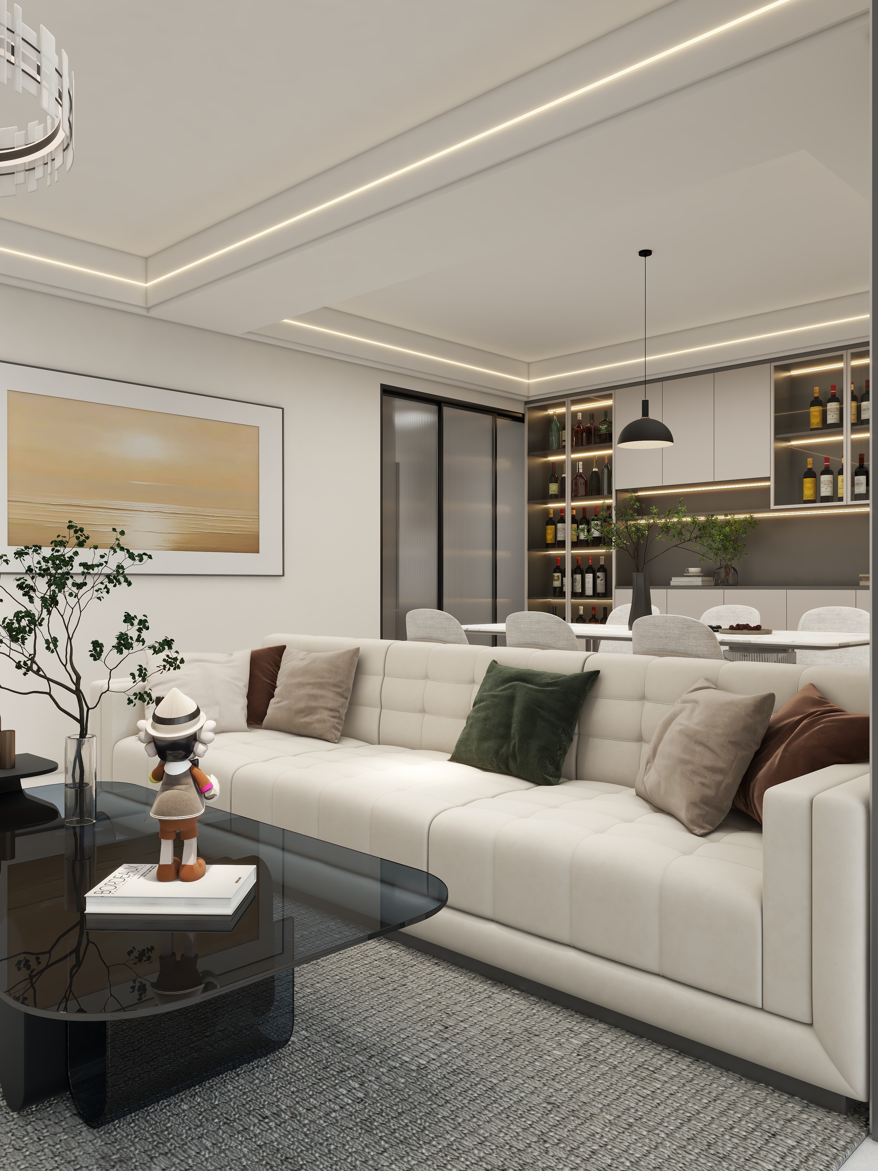 壹诺设计工作室-126㎡4室-现代简约装修效果图