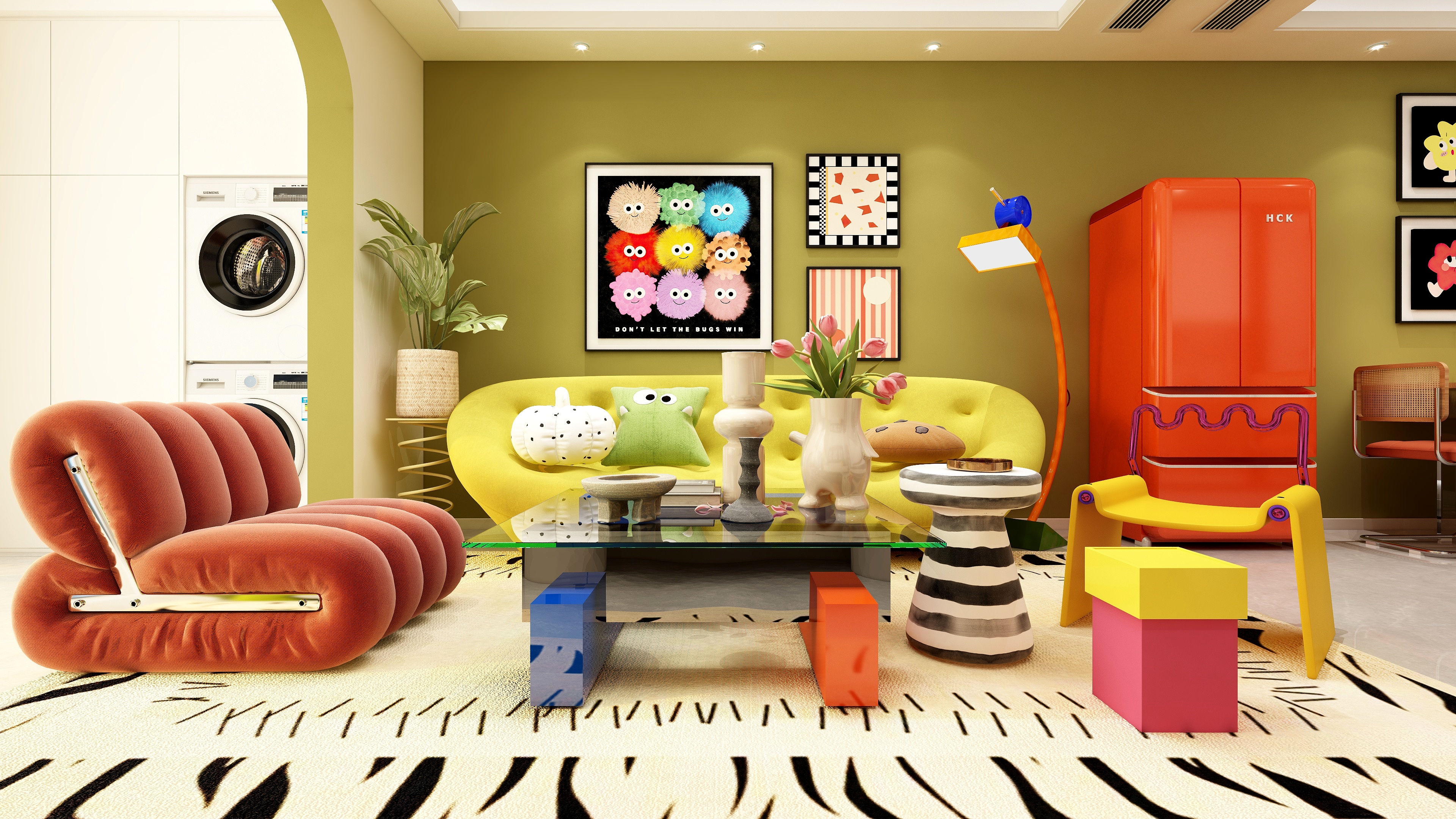 至简名设-文稳康-《山东*青岛》100平多巴胺|三居室装修效果图