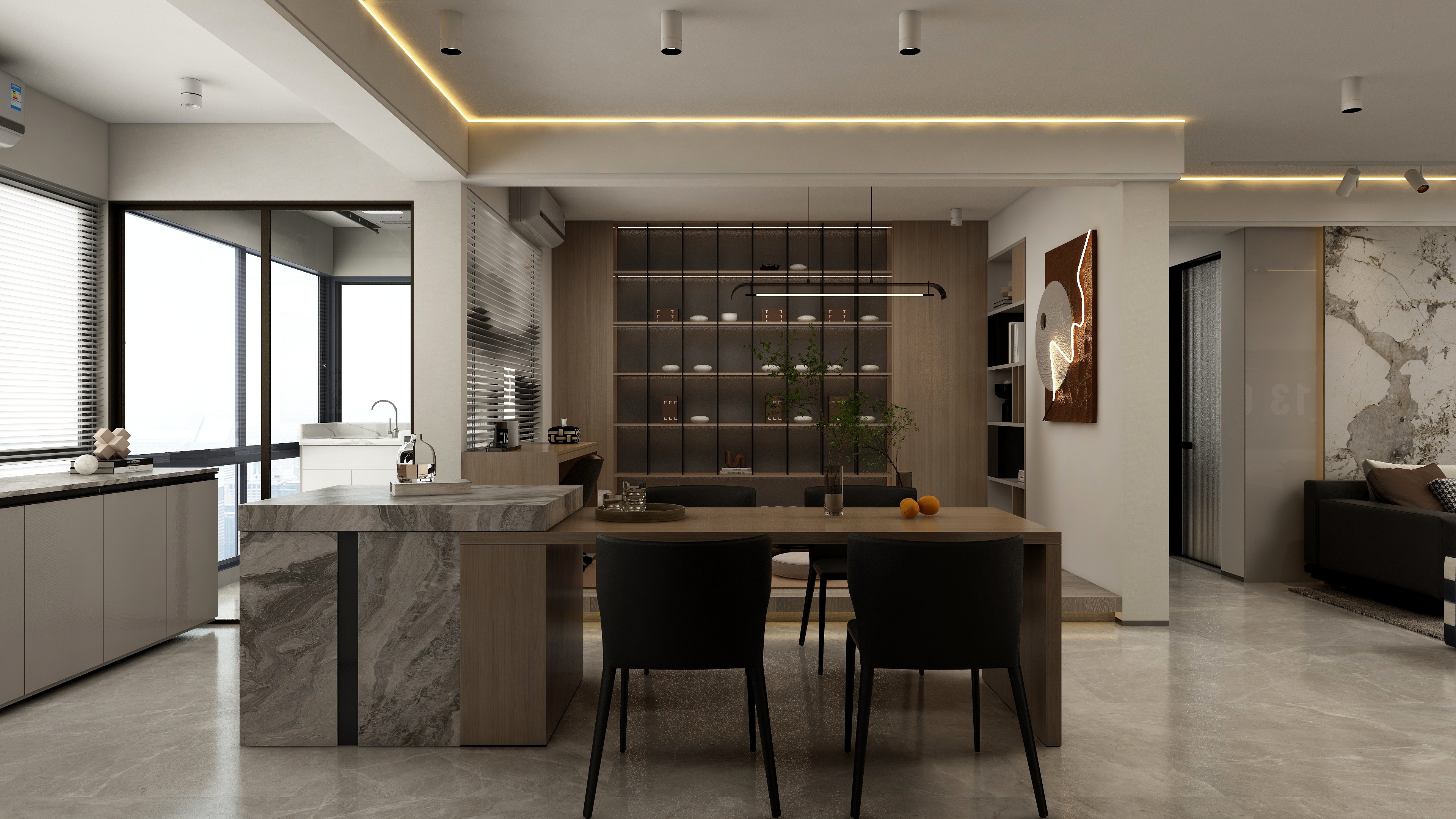 张煜强煜境设计-141平米现代简约四房装修效果图