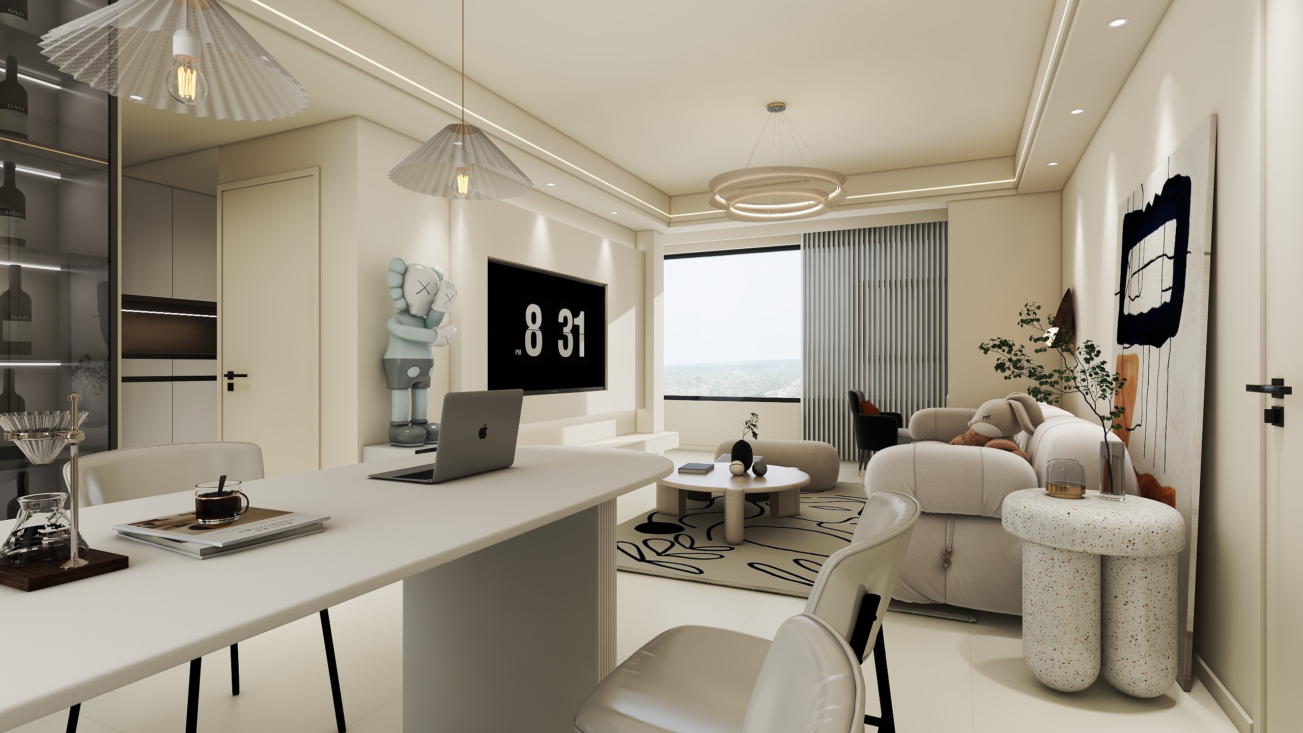 小何宝贝-94㎡3室奶油现代风-装修设计方案