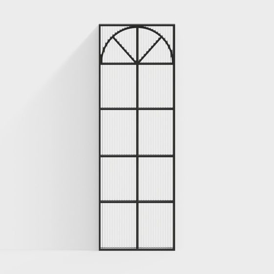 Black French Glass Partition 3D Model