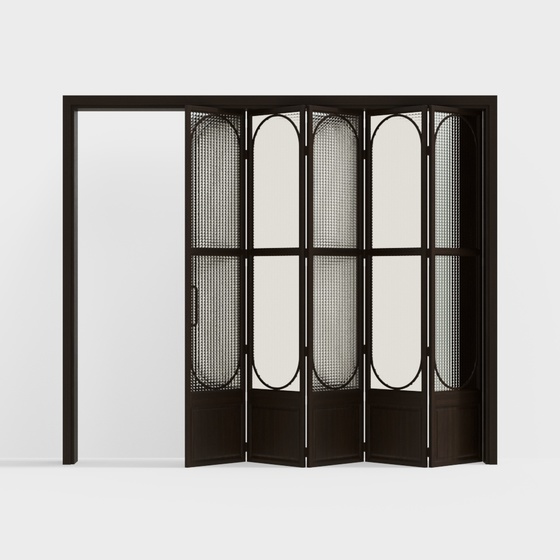 Wabi-sabi vintage folding glass doors