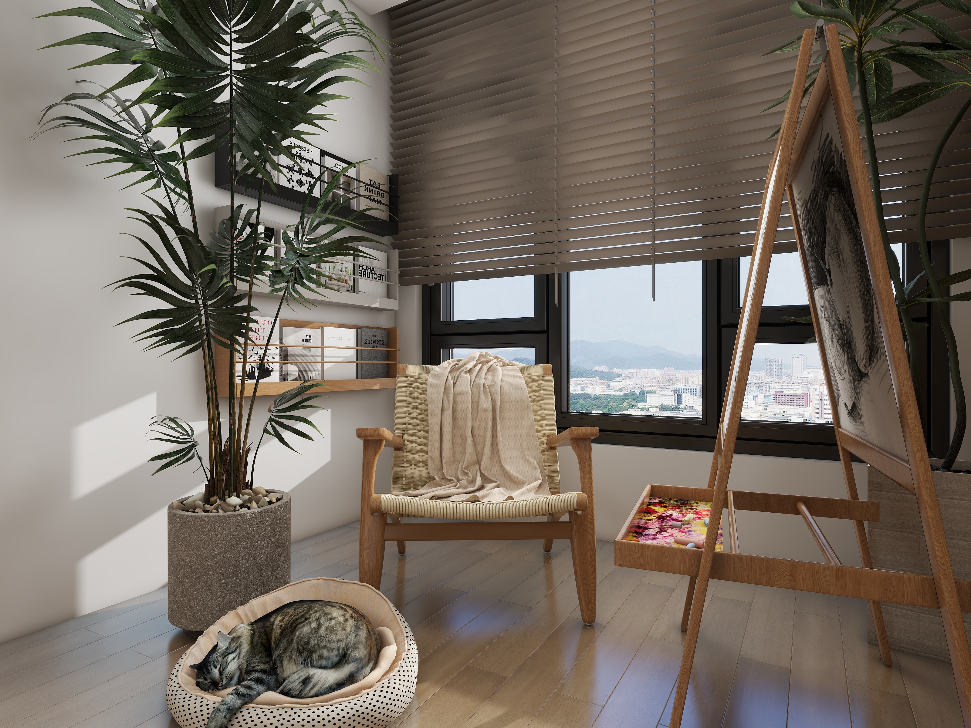 设计-男孩-小三室原木风装修效果图