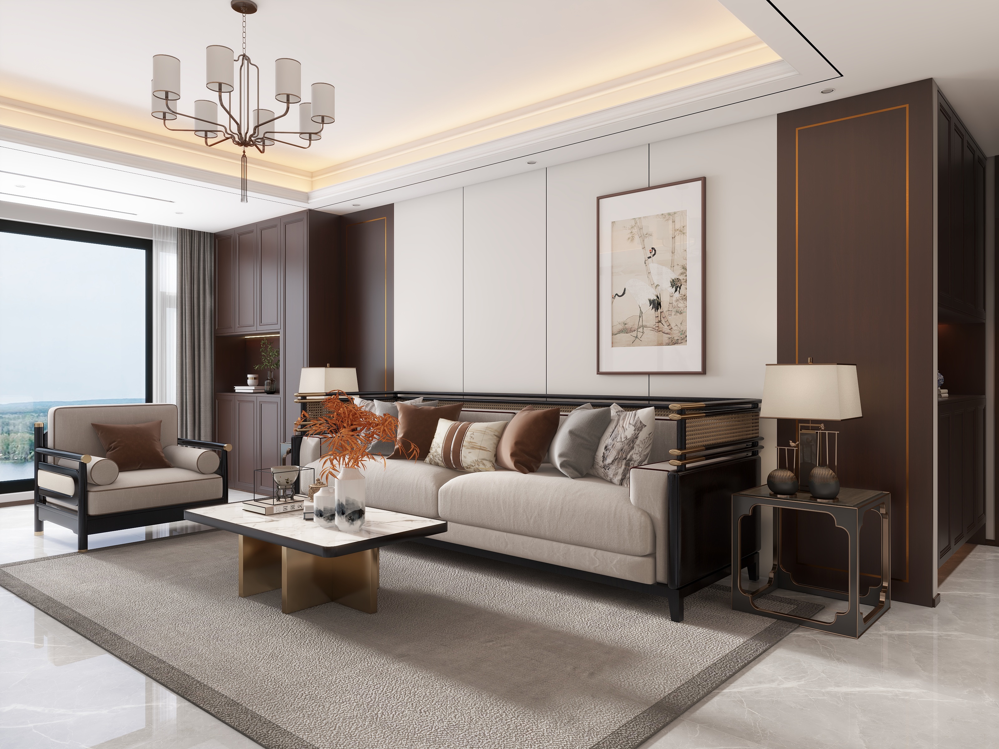 刘梦迪-新中式客厅-装修设计方案