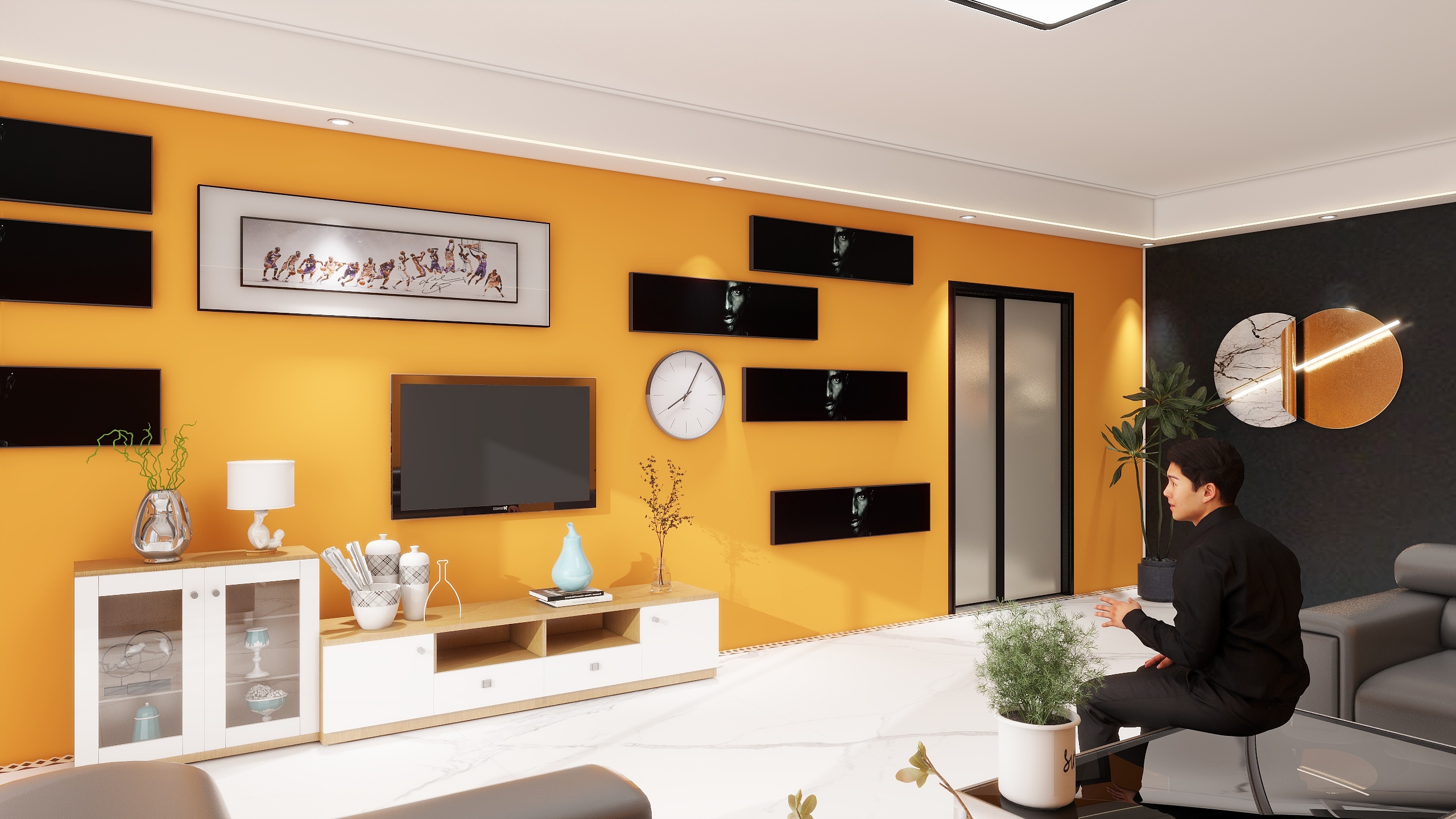 江西大学专业设计师戈文俊-轻奢科比曼巴房-装修设计方案