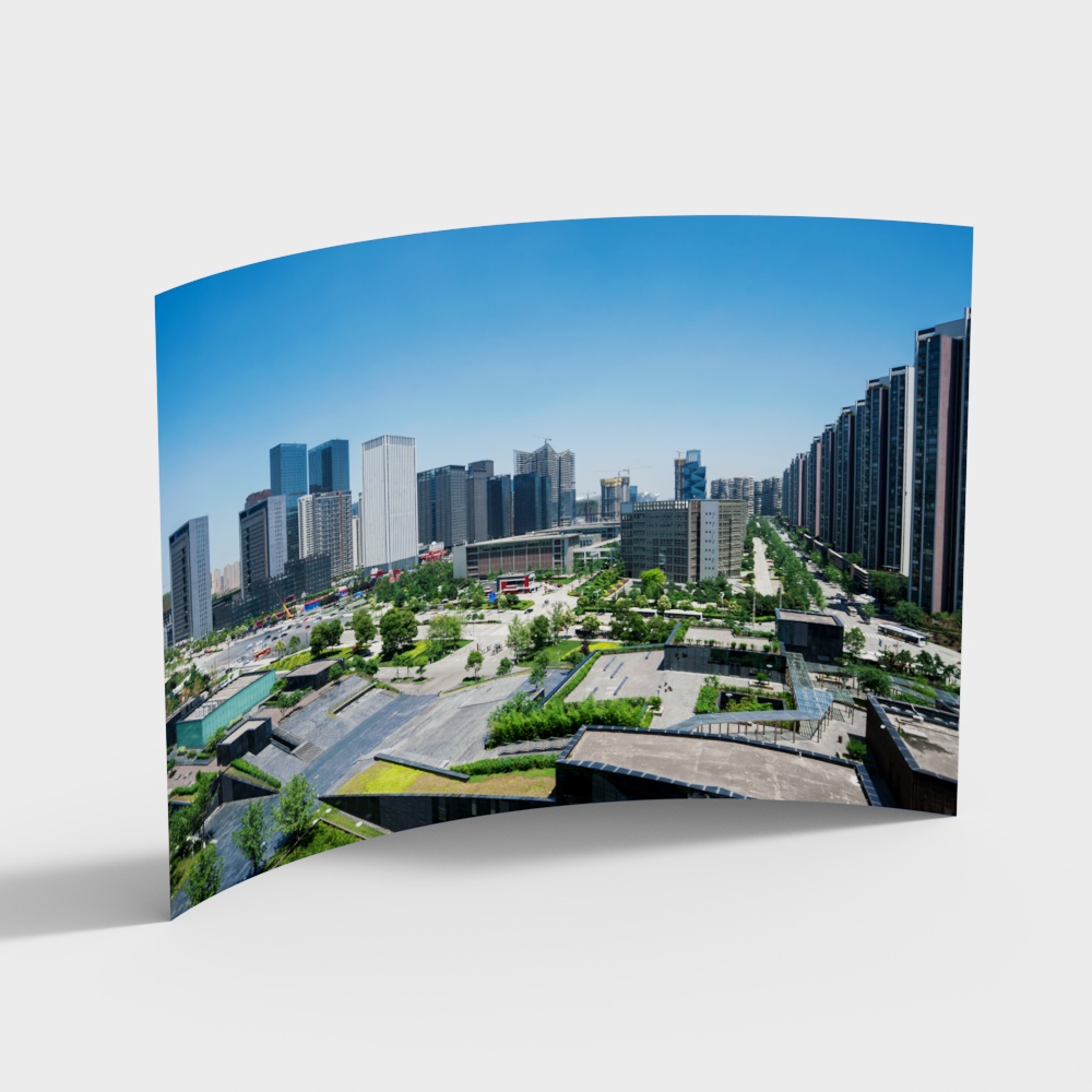 白天城市外景3D模型