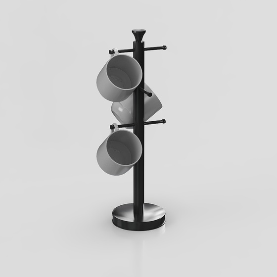 Sleek Black Cup Holder 3D Model for Modern Accessories