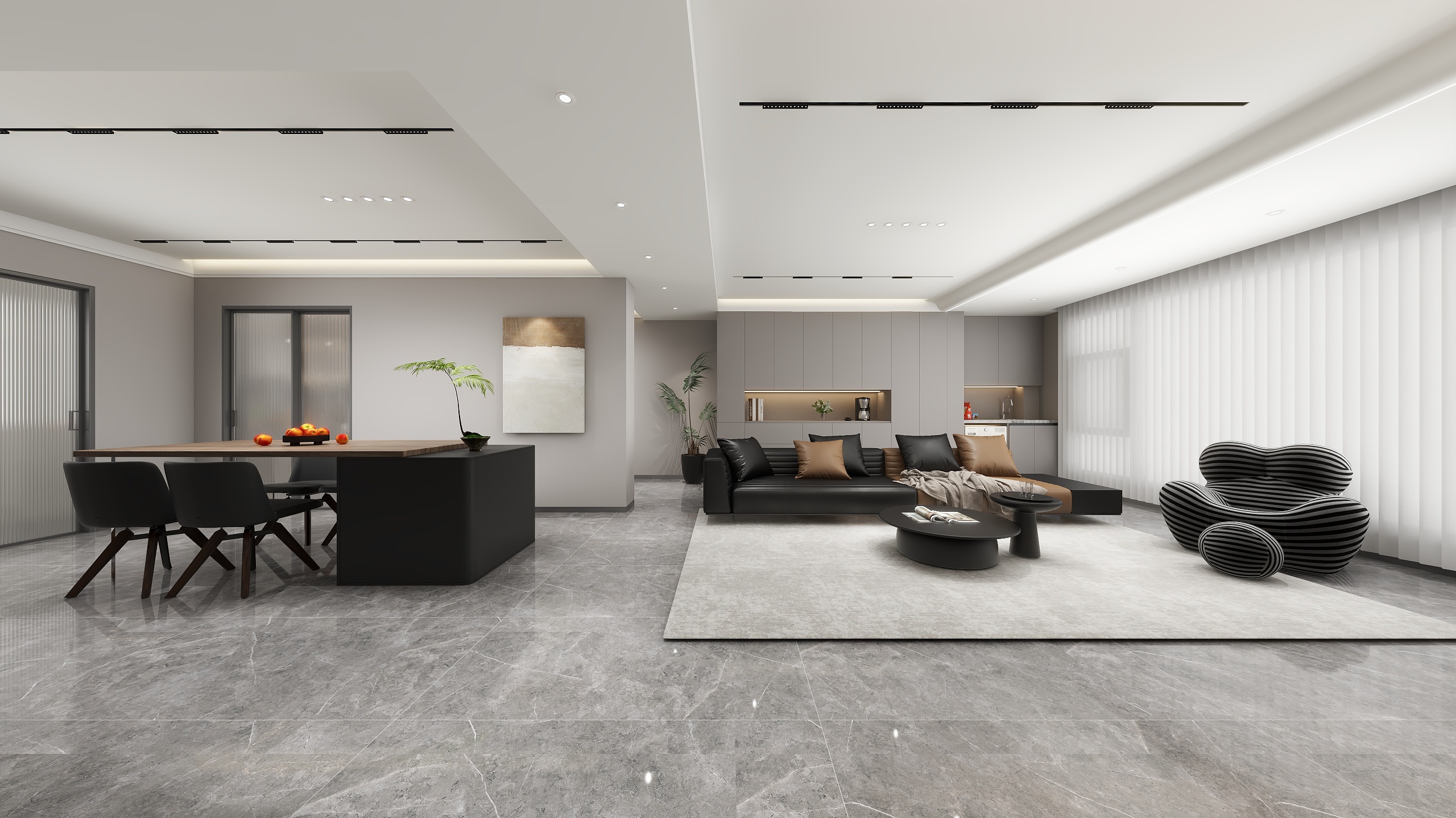 禾发装饰-王立-高级灰简约现代复式三室-装修设计方案