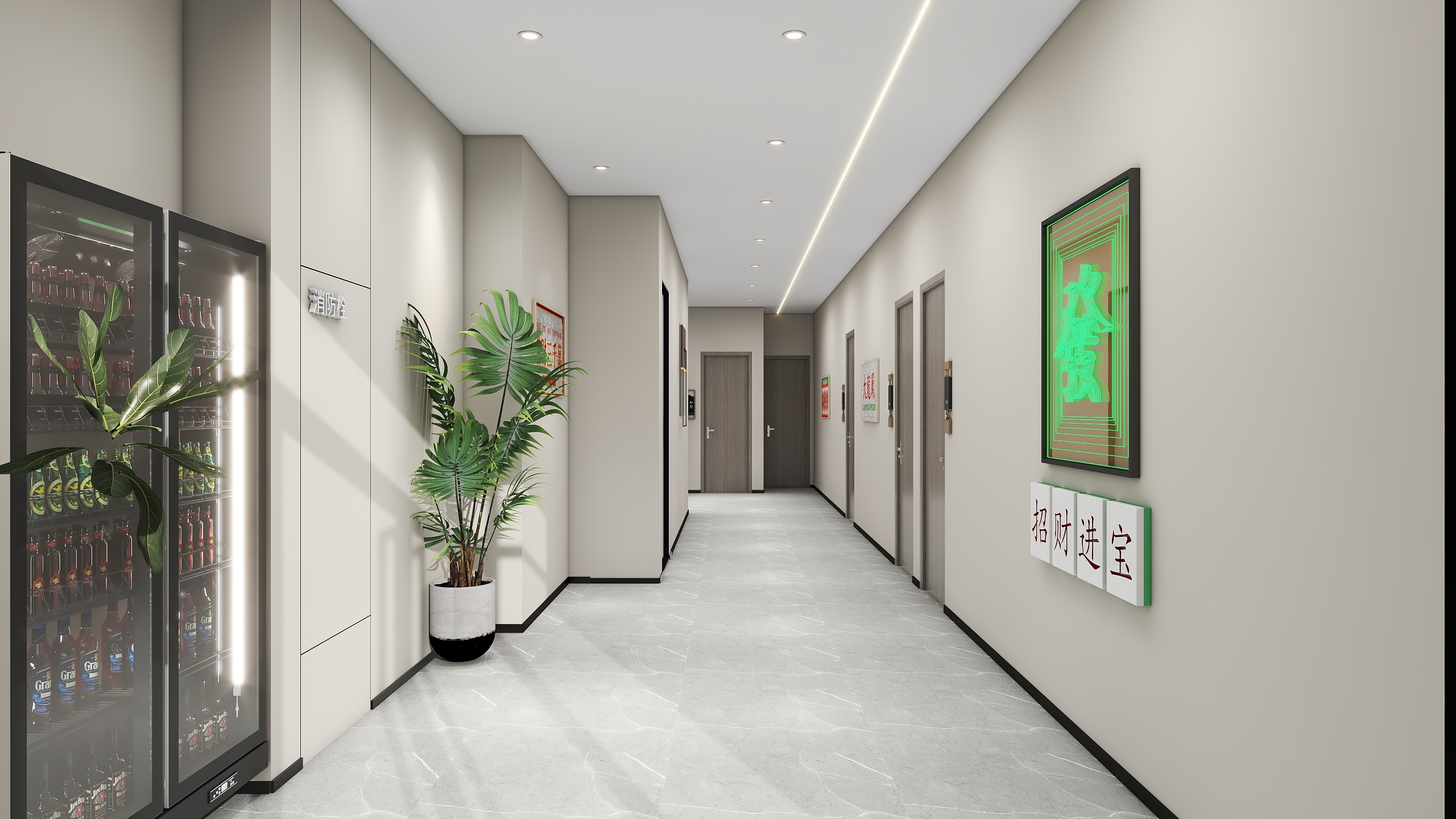 宁夏银川归屿空间设计工作室-麻将馆-装修设计方案