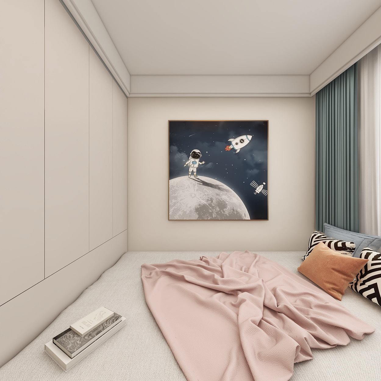 壹诺设计工作室-87㎡3室-现代简约 一层男孩房装修效果图第3张