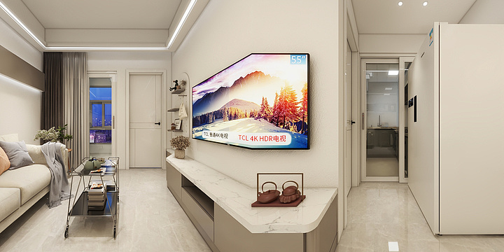 惊蛰@烽-深圳50㎡两室一厅一卫一厨-装修设计方案