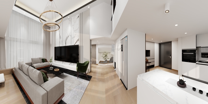 一梵装饰设计-忆凯D栋16制柜子以及集成背景墙-装修设计方案