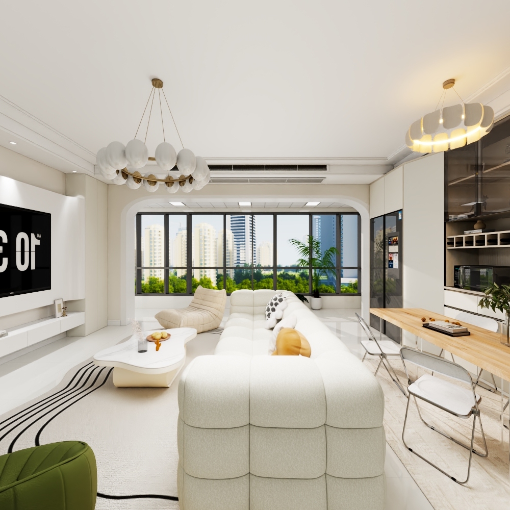 靳少峰-田园133㎡4室装修效果图