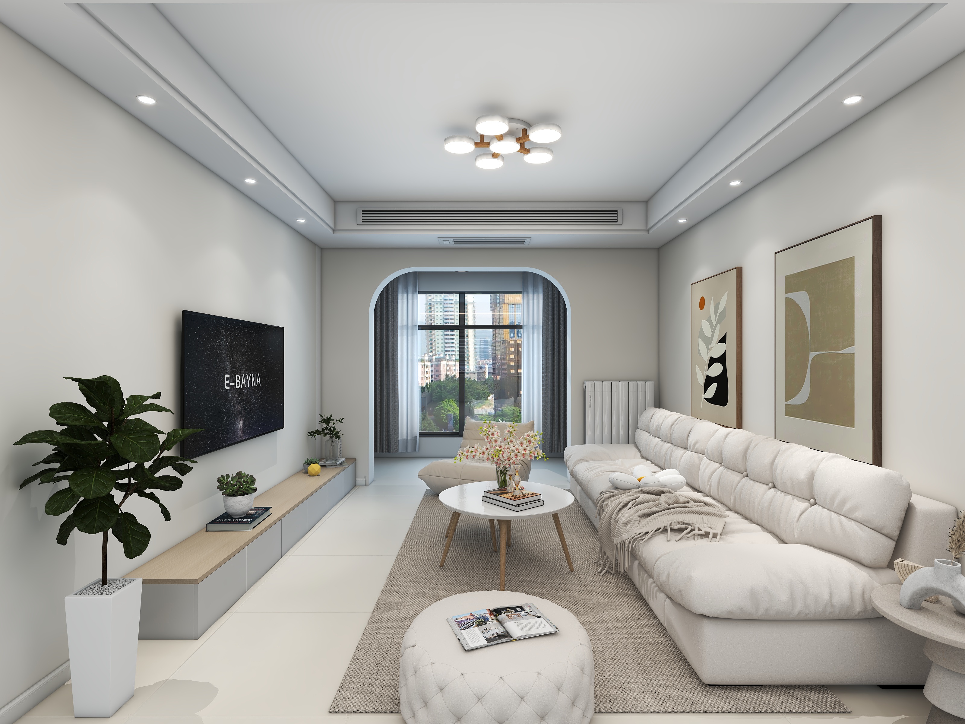 非空室内设计-襄投锦城126平奶油风-装修设计方案