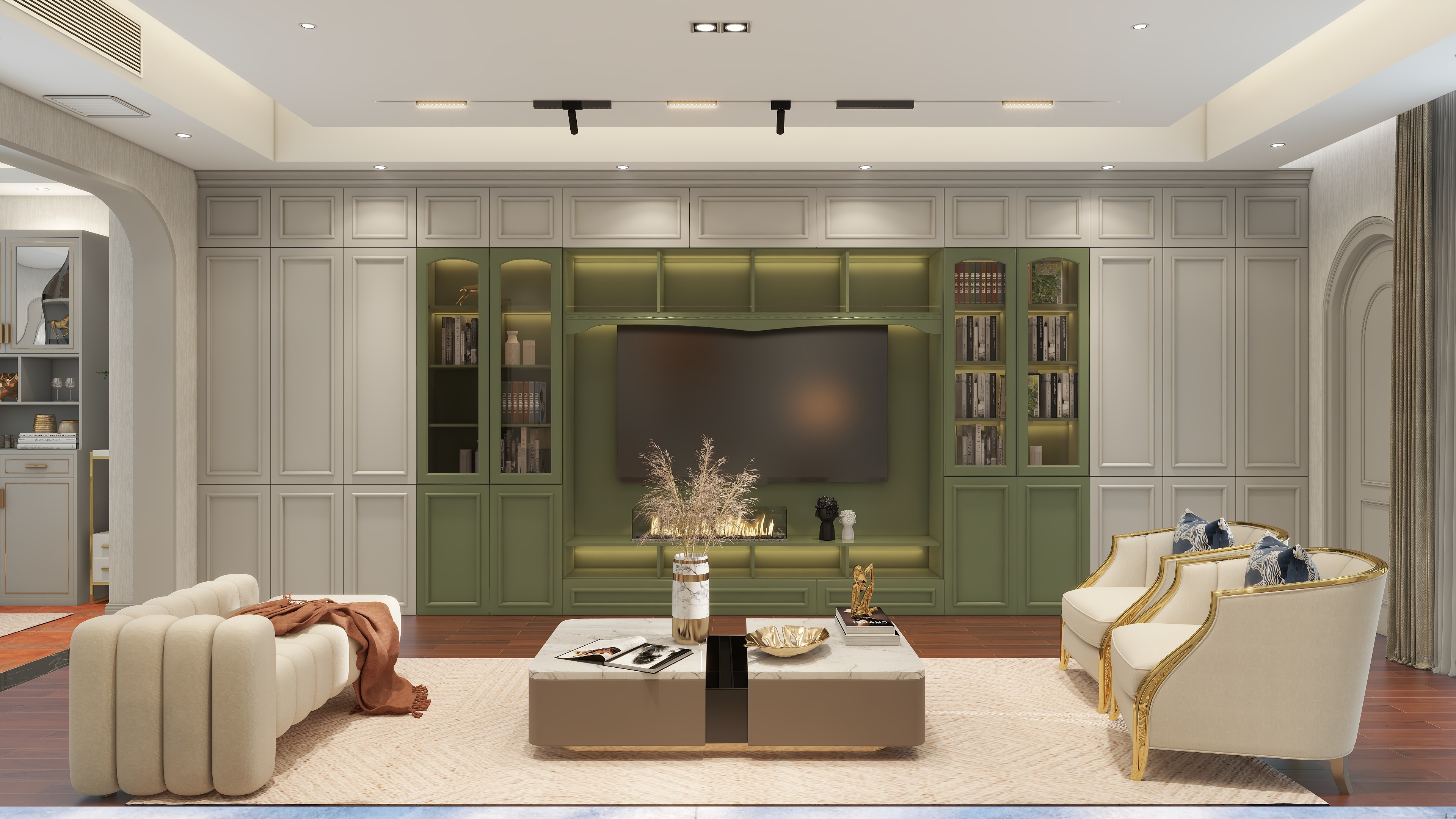 四月蚂蚁子弹飞-简美风110m²别墅装修效果图