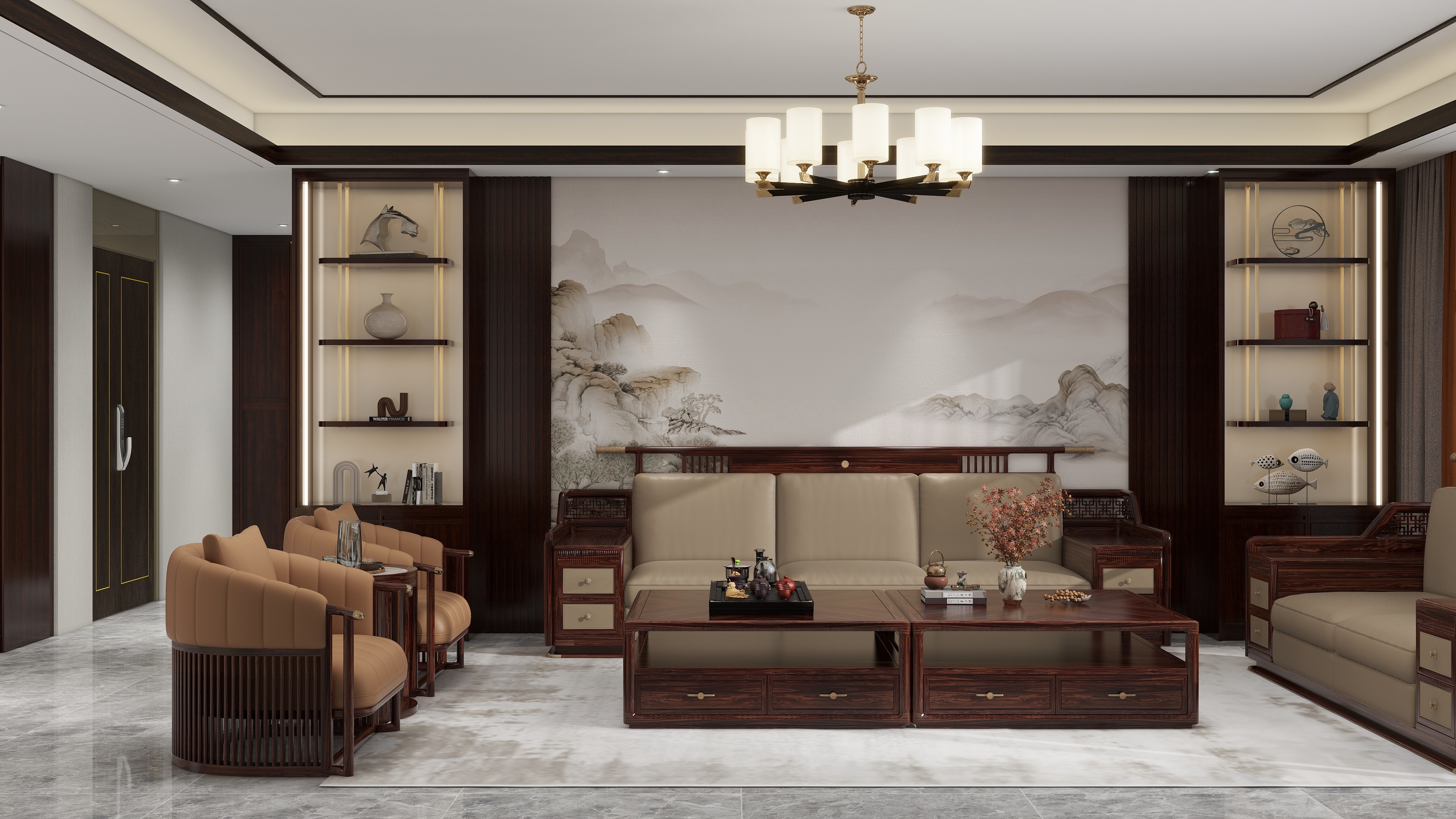 爱里古夷苏木云熙-中海天钻新中式203㎡4室-装修设计方案