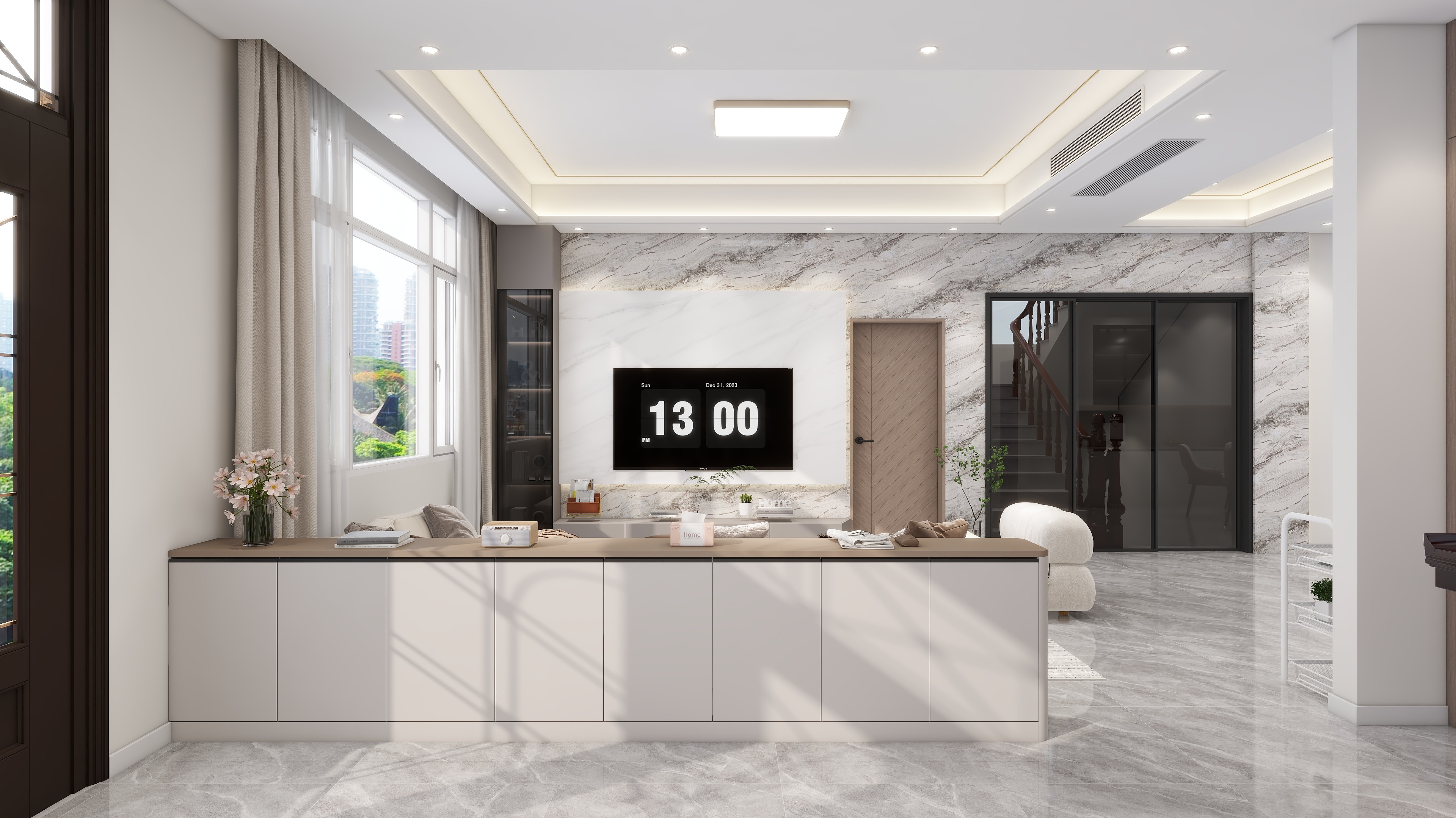 设计师同乐-260㎡农村自建房4室2厅现代风格装修效果图