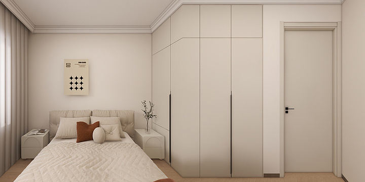 V-INCENT.-佰森高端定制-鸿坤安居房1-03户型奶油风格-装修设计方案