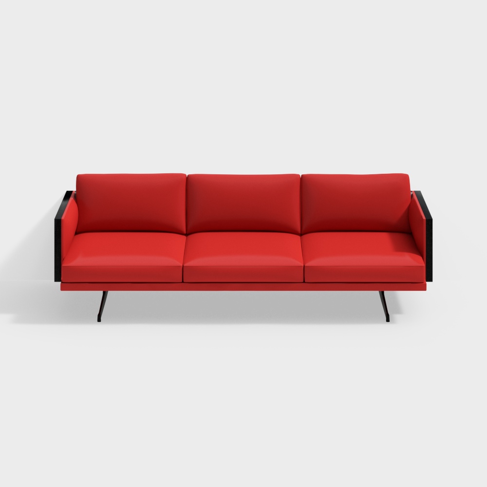 Arper_Steeve_sofa_3seats_seat-back-cushion_H-legs_3D模型