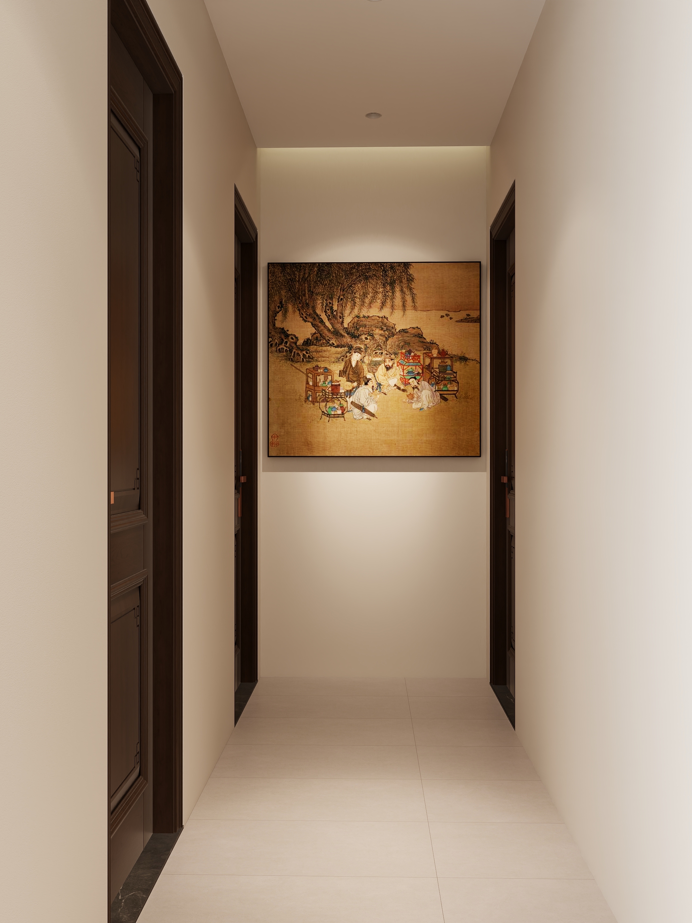 觅境设计工作室-碧桂园宋代美学一层走廊装修效果图第2张