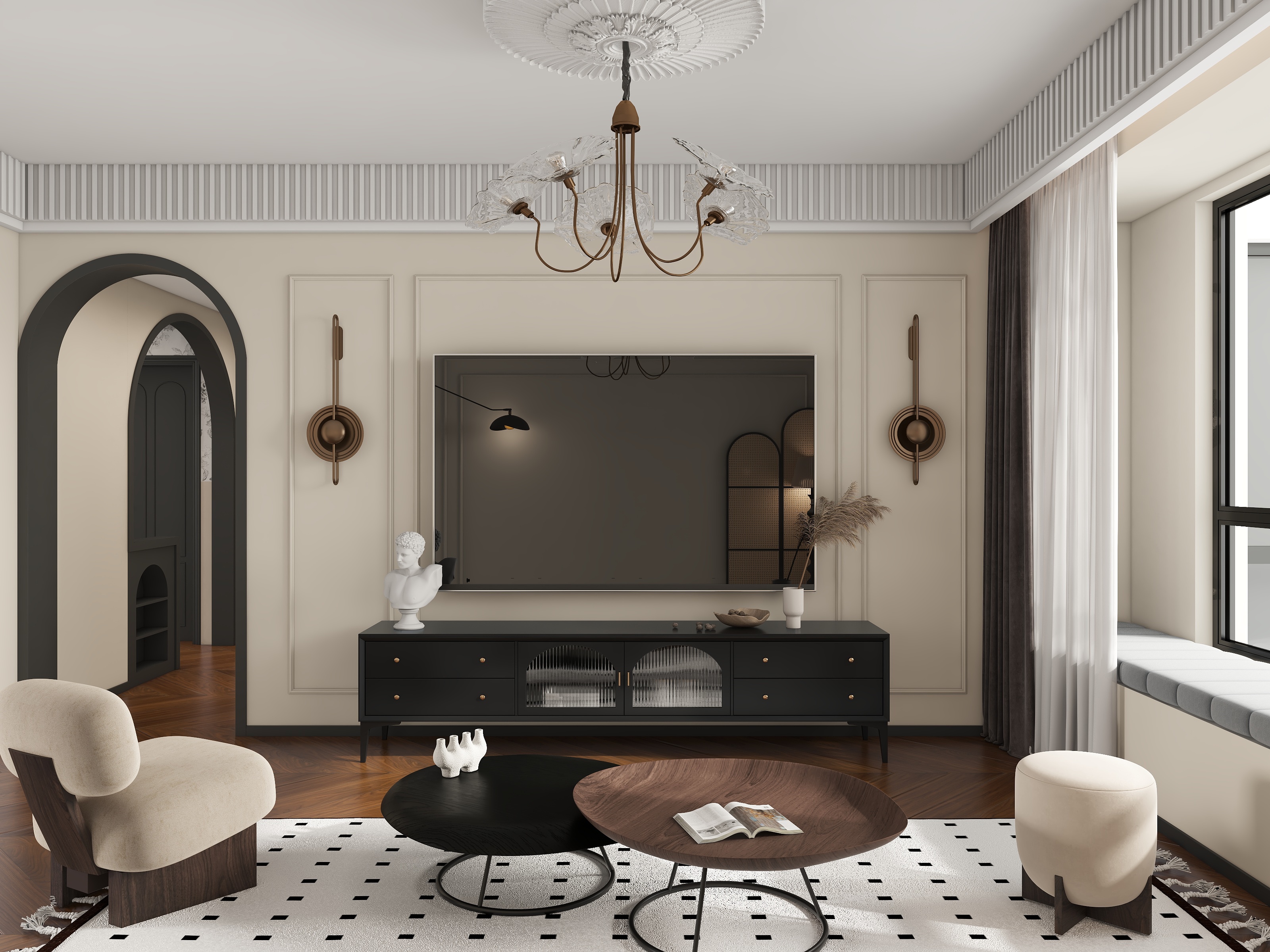 DP视觉表现-玫瑰庄园109m²三室复古-装修设计方案